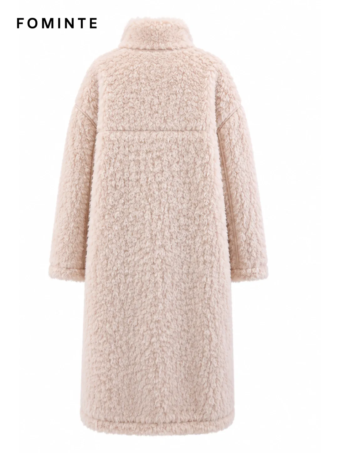 Light Beige Faux Fur Trim Coat Wholesale