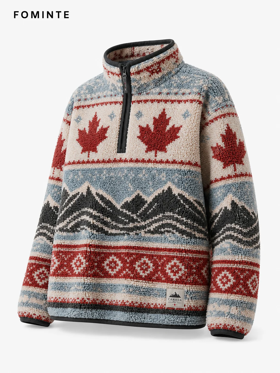 Fleece Half-Zip Pullover - All-Over Print Wholesale Custom Sportswear - FM0802000399-5