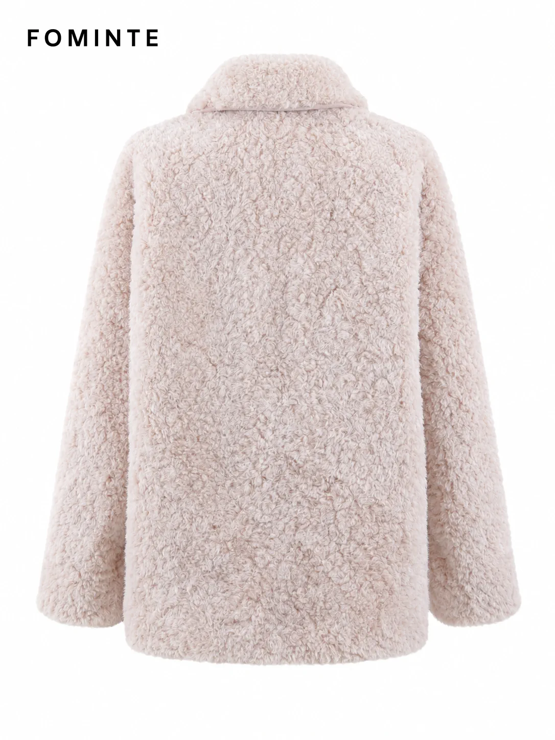 Pink Textured Faux Fur Button-Front Jacket Wholesale