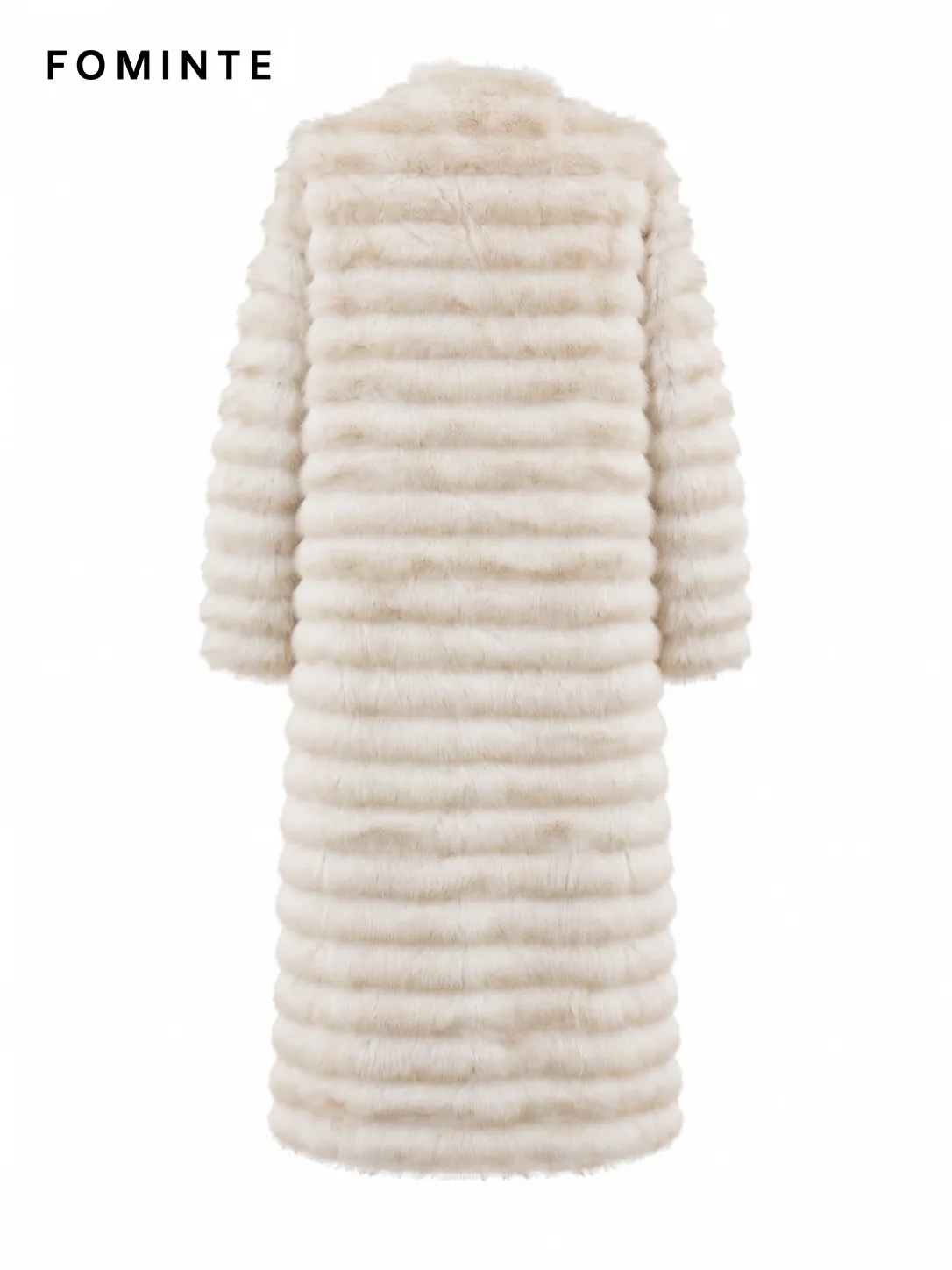 White Belted Faux Fur Coat Wholesale