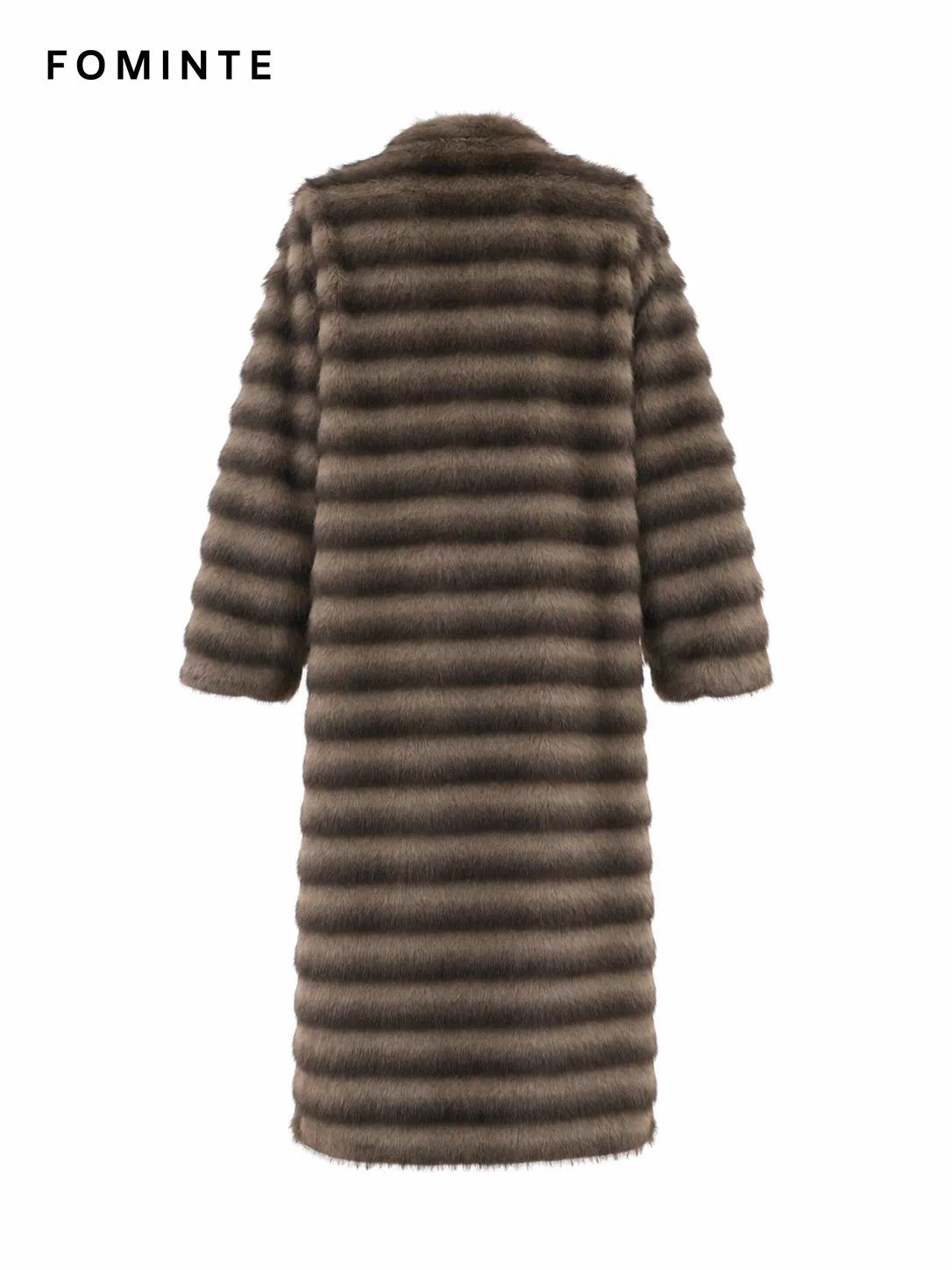 Coffee Belted Faux Fur Coat Wholesale