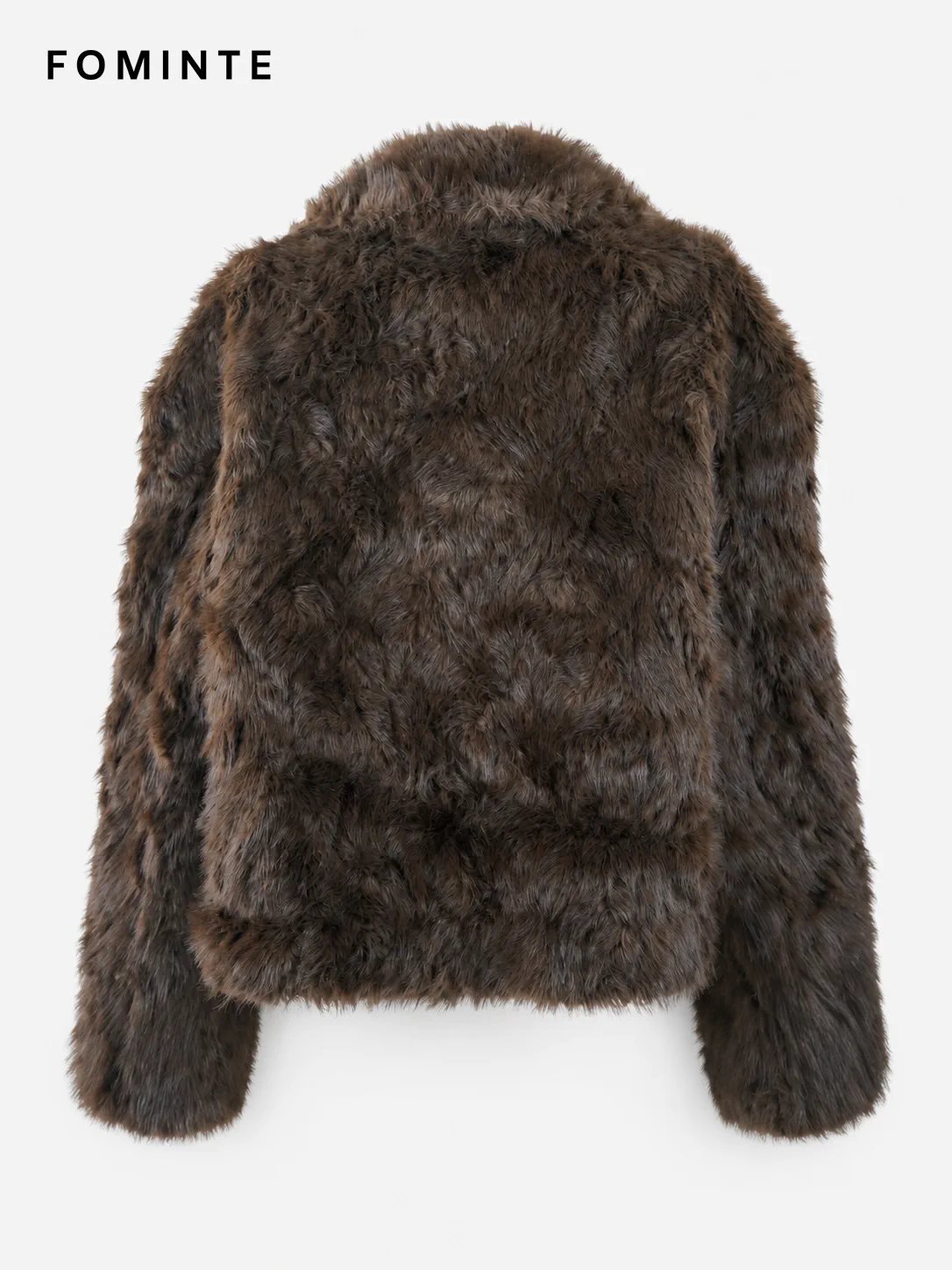 Brown Toggle-Front Faux Fur Jacket Wholesale