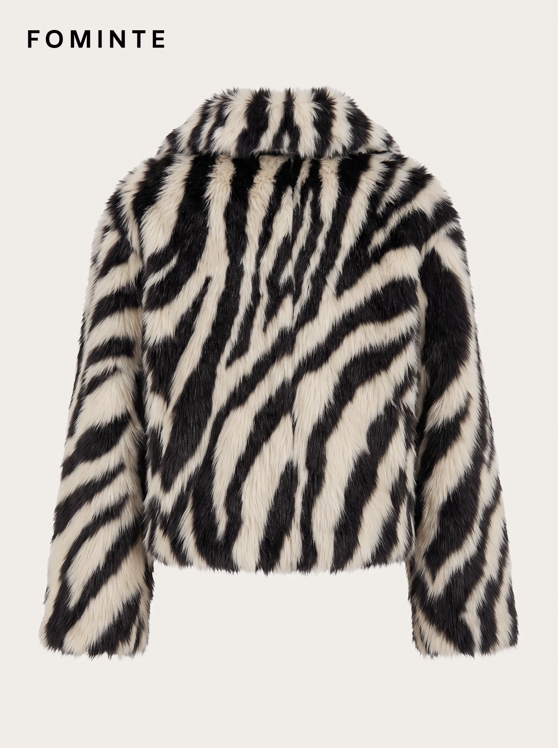 Ivory Tiger-Inspired Faux Fur Jacket Wholesale