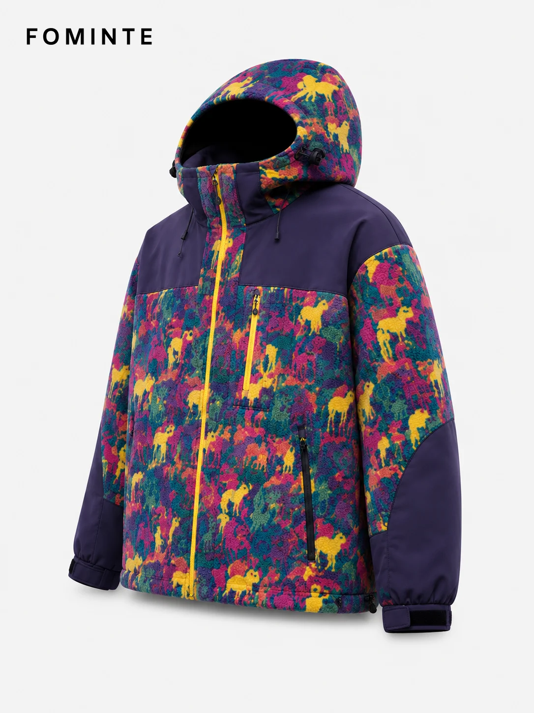 Fleece Outdoor Spliced Windbreaker - All-Over Print Wholesale Custom Sportswear - FM0801000411-5