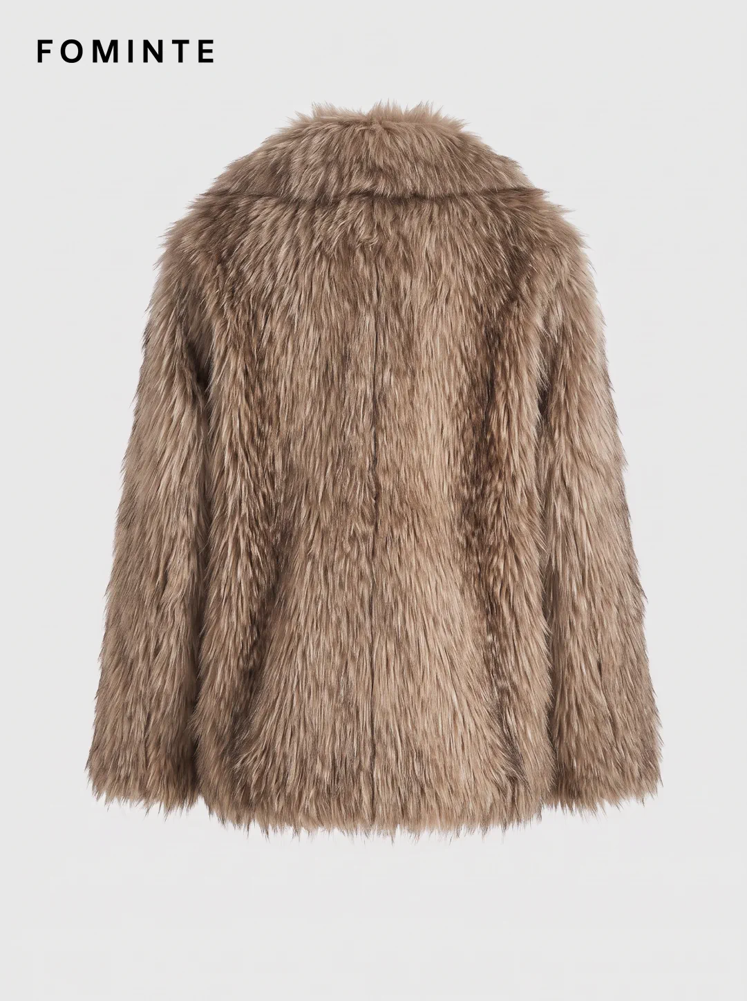 Taupe Tonal-Streak Faux Fur Jacket Wholesale