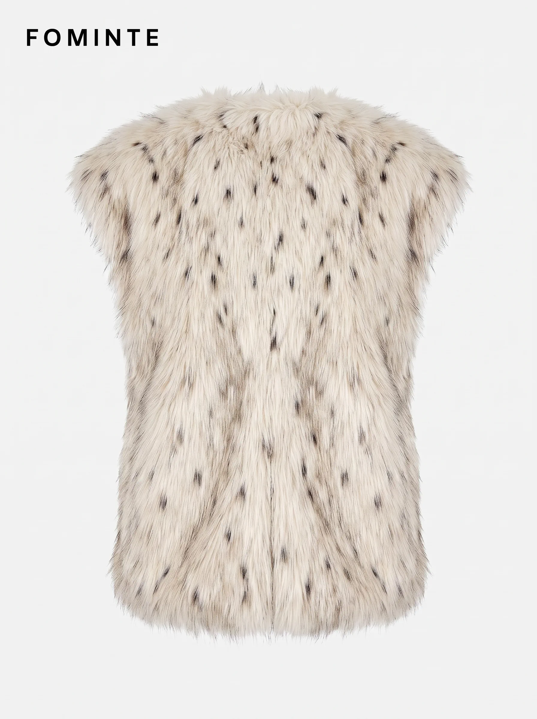 Ivory Spotted Faux Fur Vest Wholesale