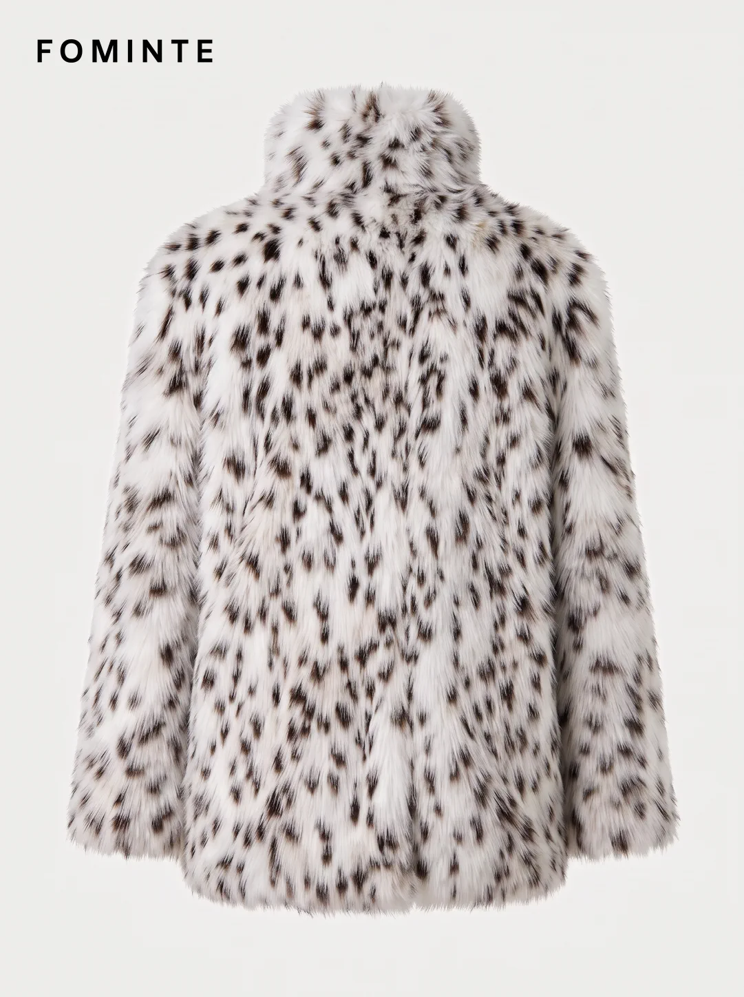 Ivory Narrow-Spot Faux Fur Jacket Wholesale