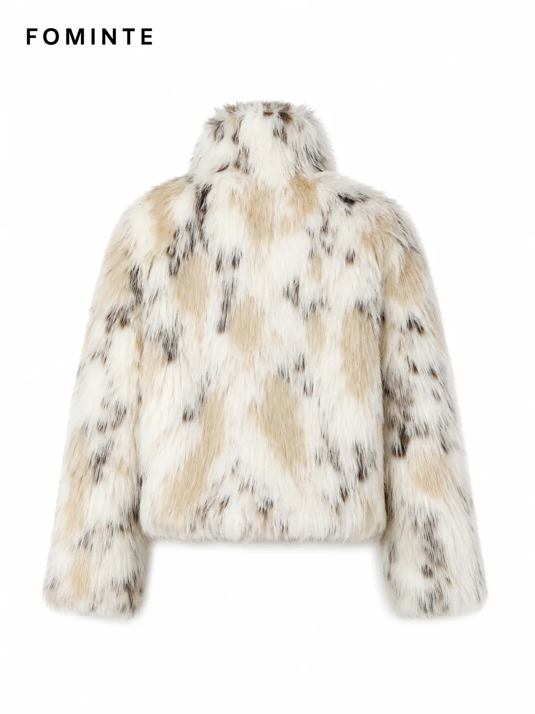 Pale Tan Spotted Faux Fur Jacket Wholesale
