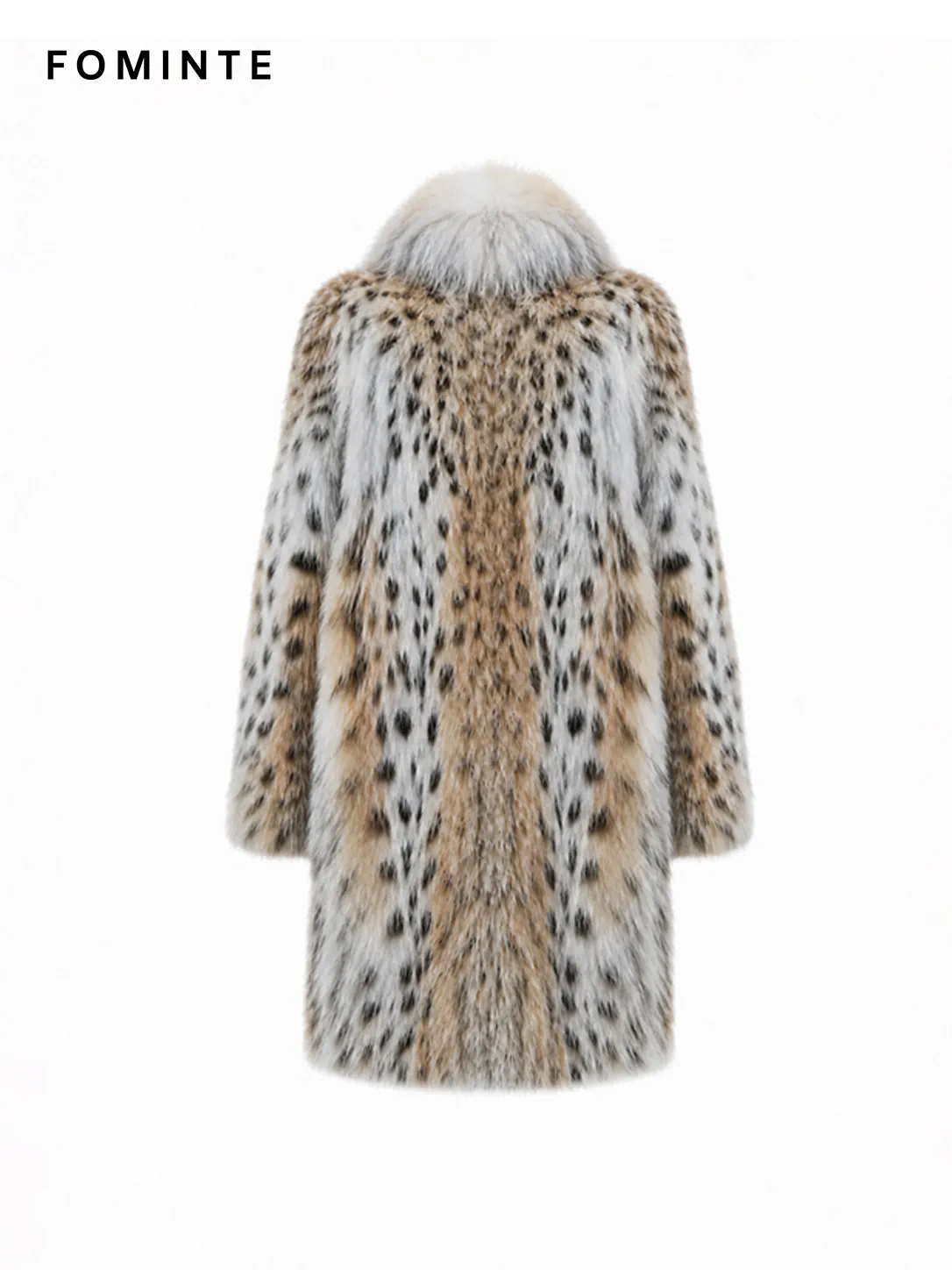 Ivory Mixed-Spot Faux Fur Coat Wholesale