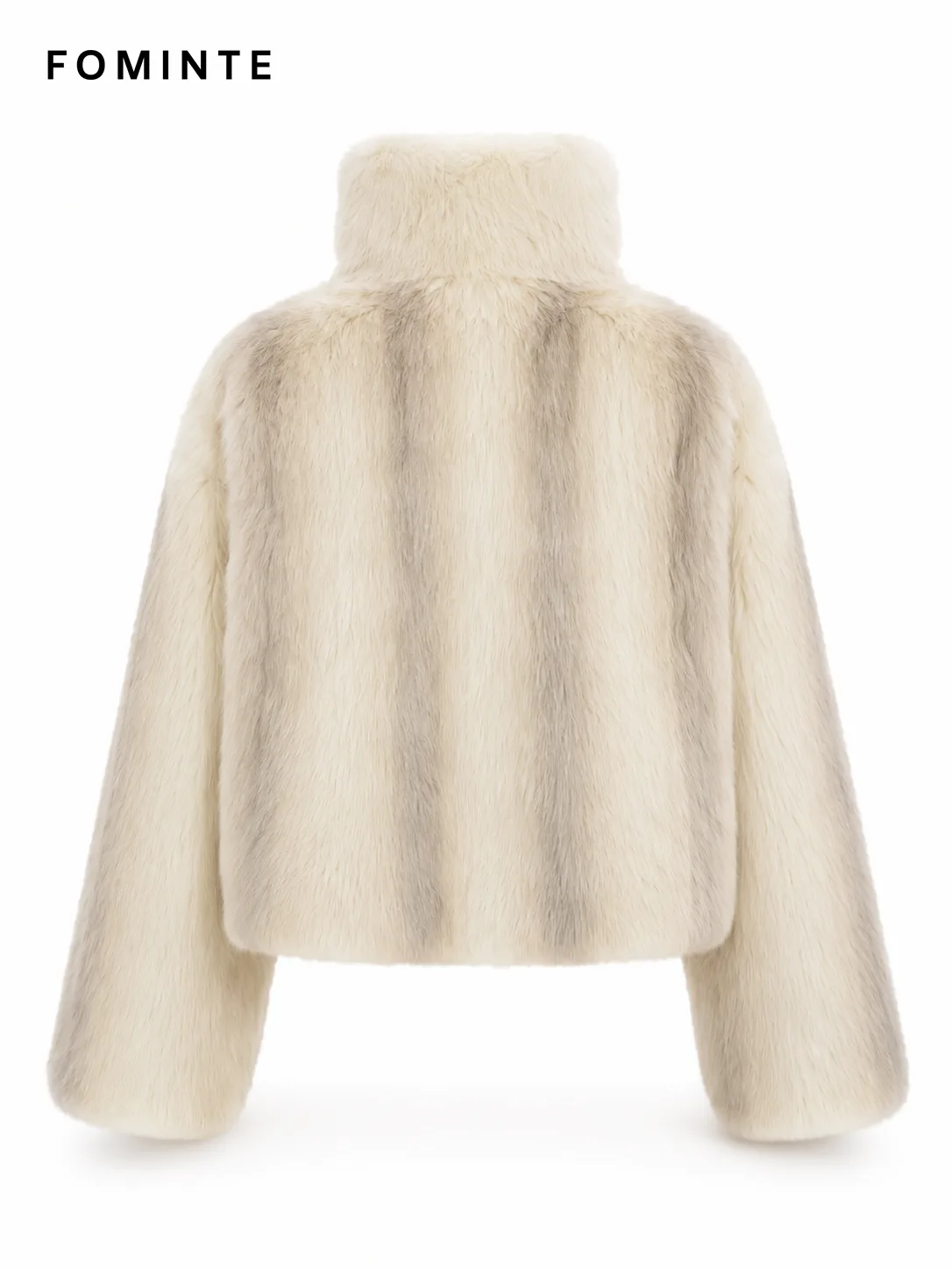 Ivory Tonal-Gradient Faux Fur Jacket Wholesale