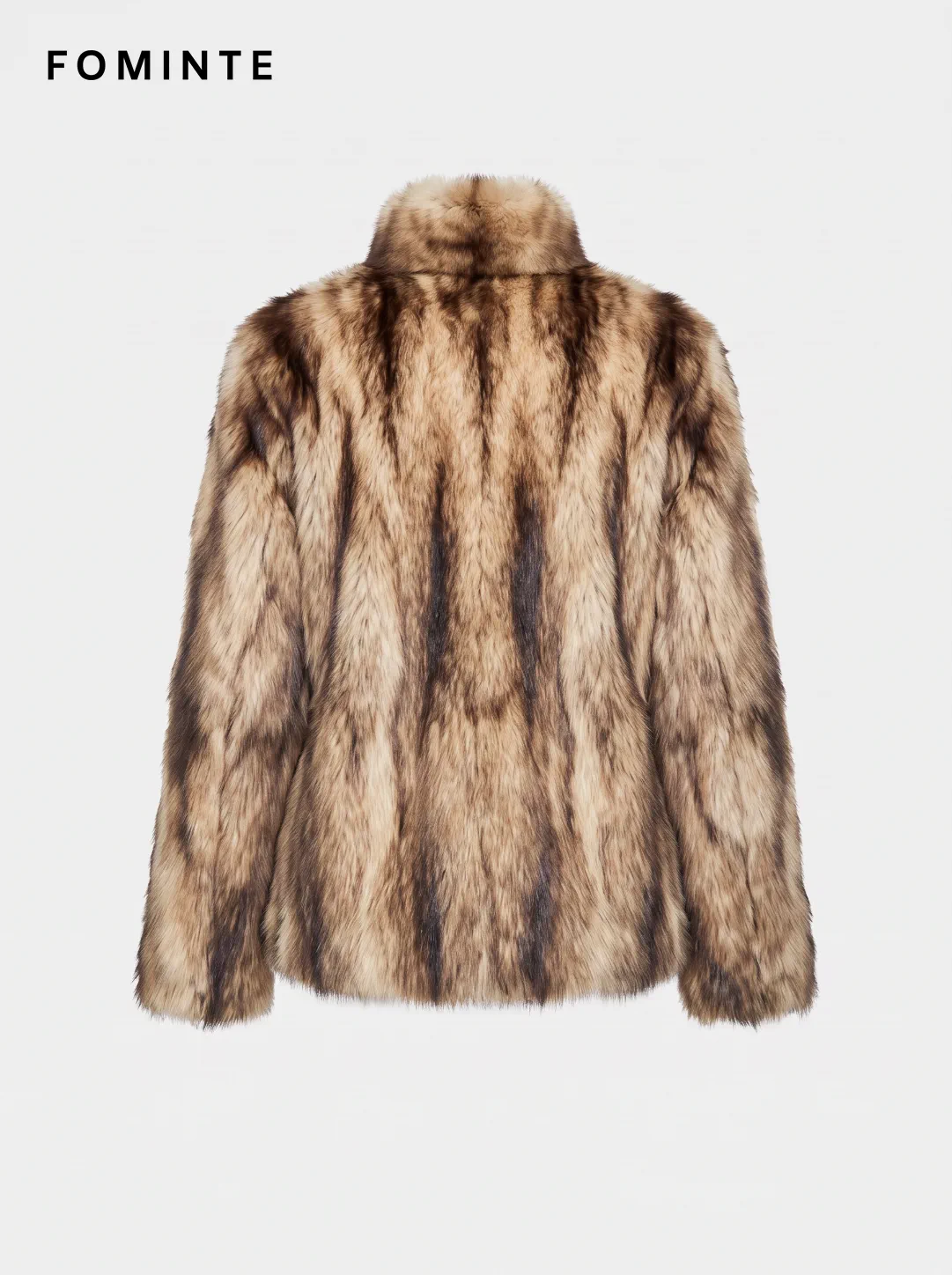 Caramel Belted Faux Fur Jacket Wholesale