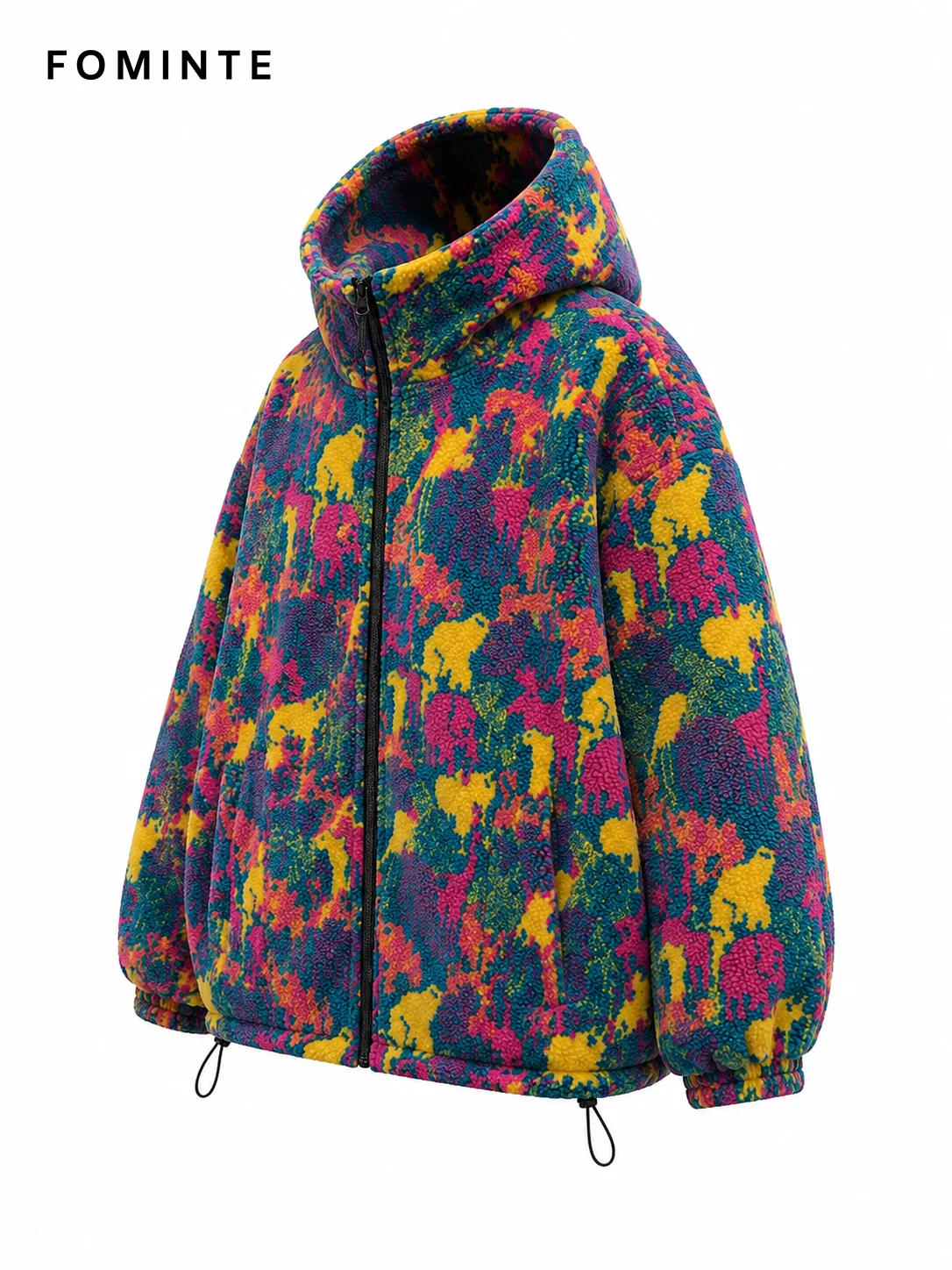 Fleece Hooded Cardigan - All-Over Print Wholesale Custom Sportswear - FM0801000411-1