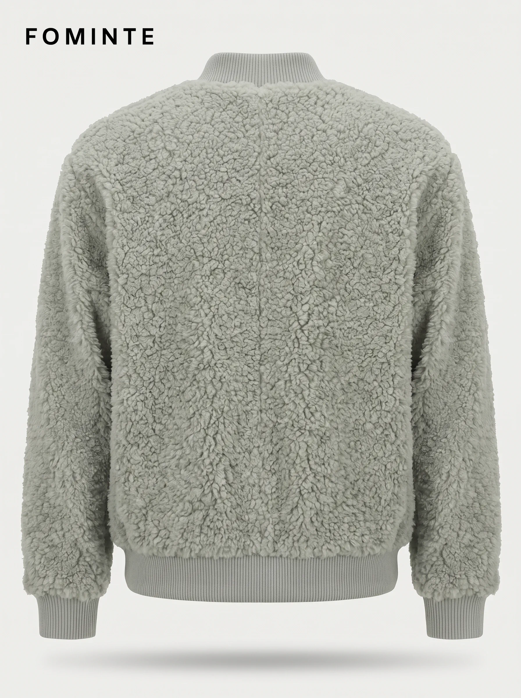 WholesaleLight Green Teddy Fleece Bomber Jacket - FM0302000080
