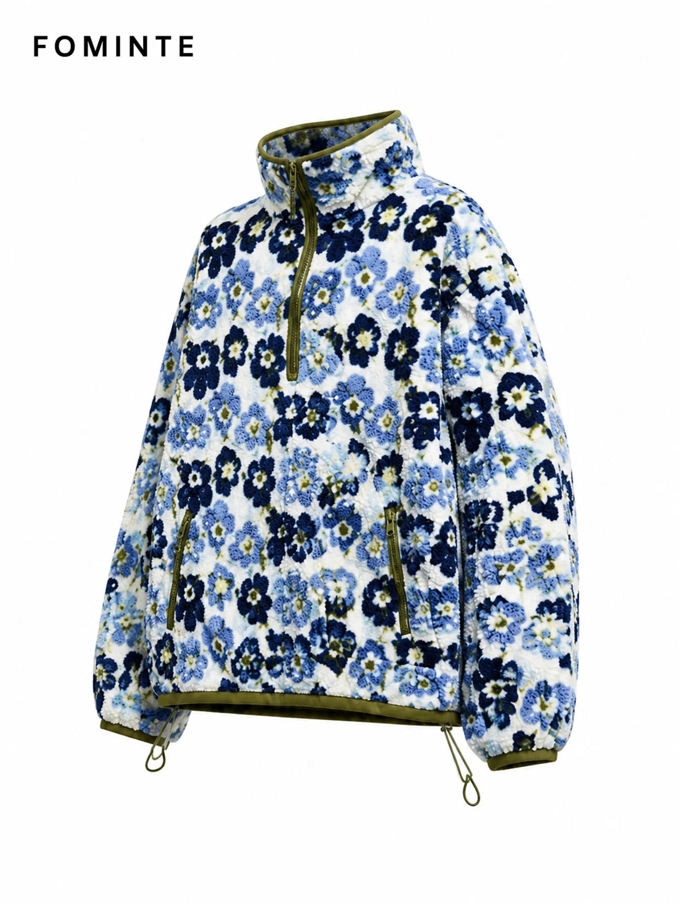 Fleece Half-Zip Stand Collar Pullover - All-Over Print Wholesale Custom Sportswear - FM0801000412-4