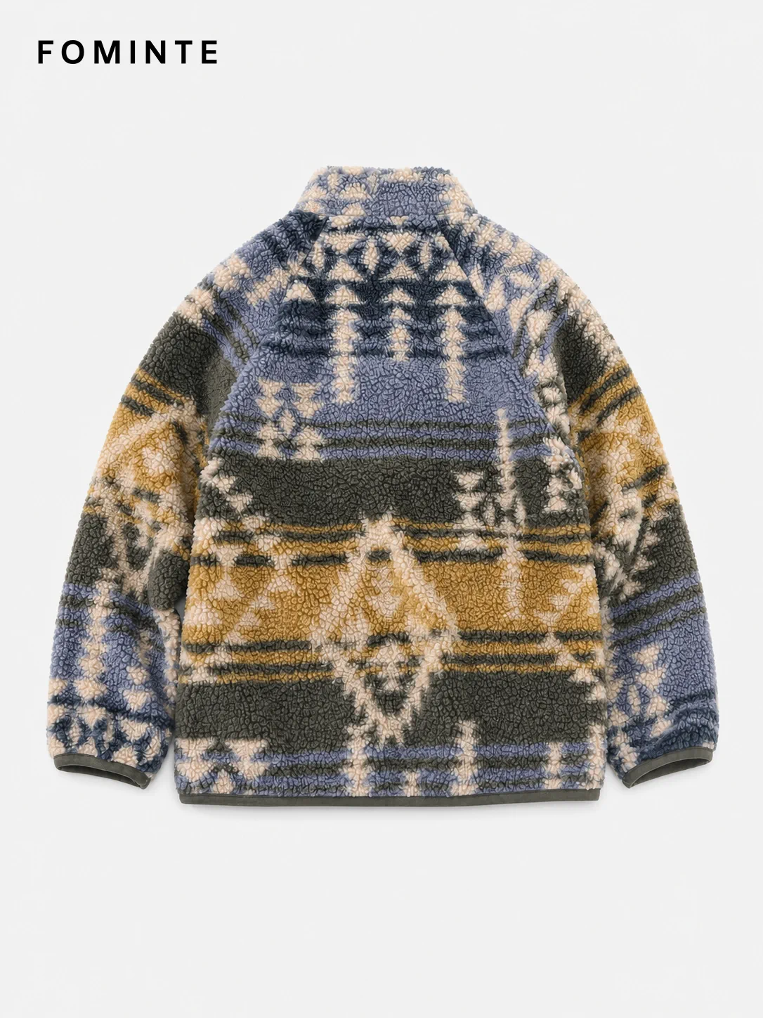 WholesaleAztec Printed Sherpa Fleece Jacket - FM0303000082
