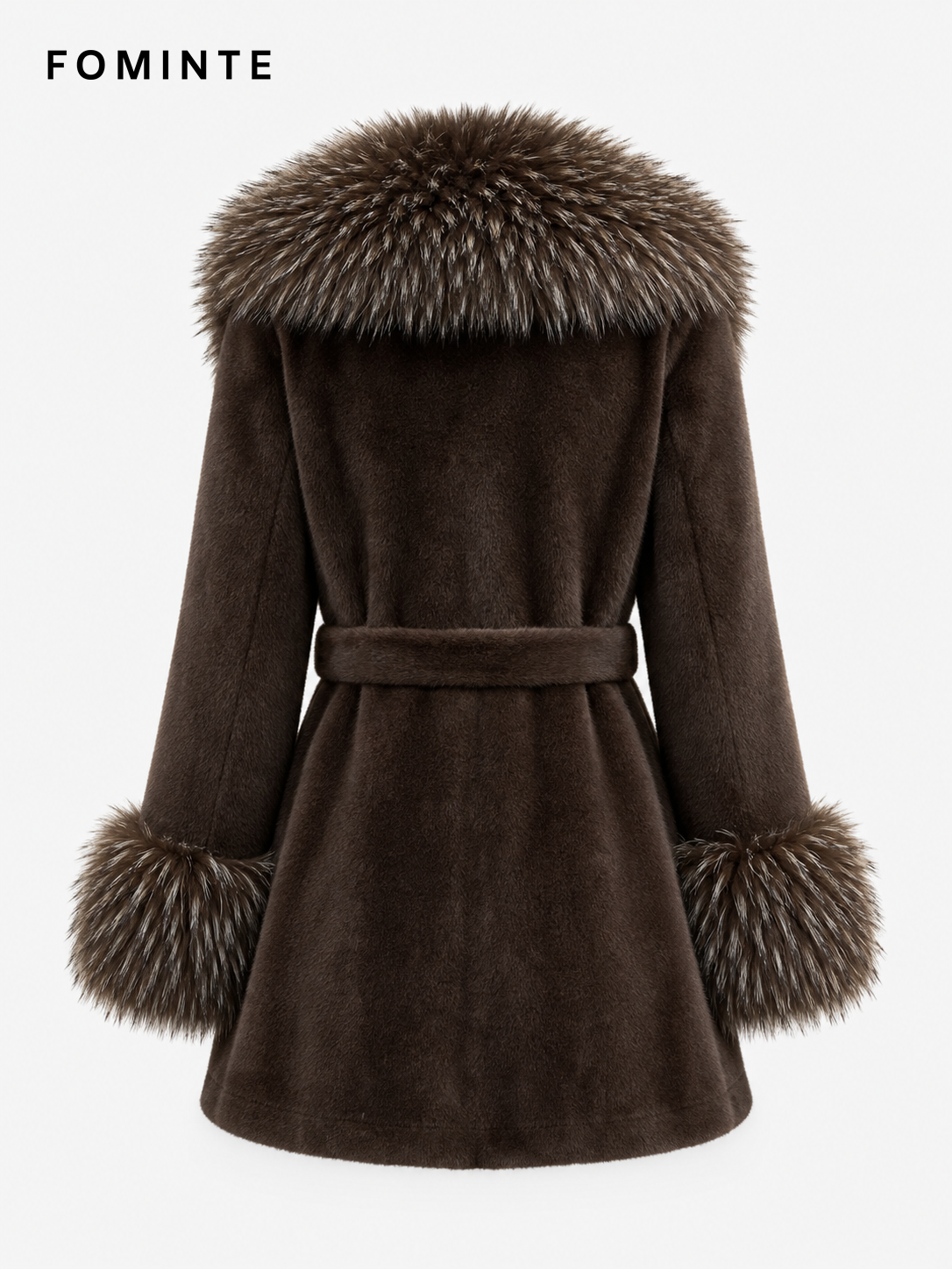 Espresso Mottled Faux Fur Coat Wholesale