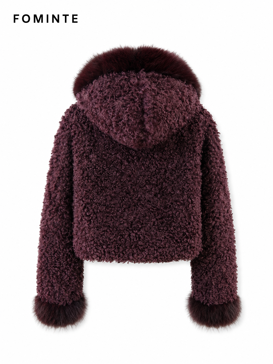 Wholesale Cropped Teddy Fleece Jacket with Faux Fox Fur - FM0202000065