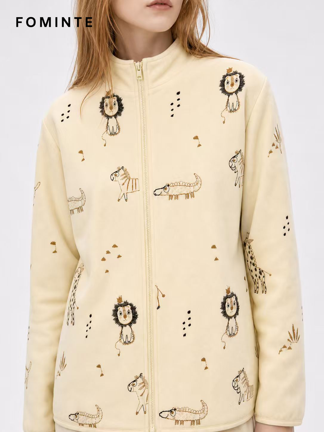 WholesaleHigh-Pile Sherpa Fleece Stand-Collar Jacket - S014100353