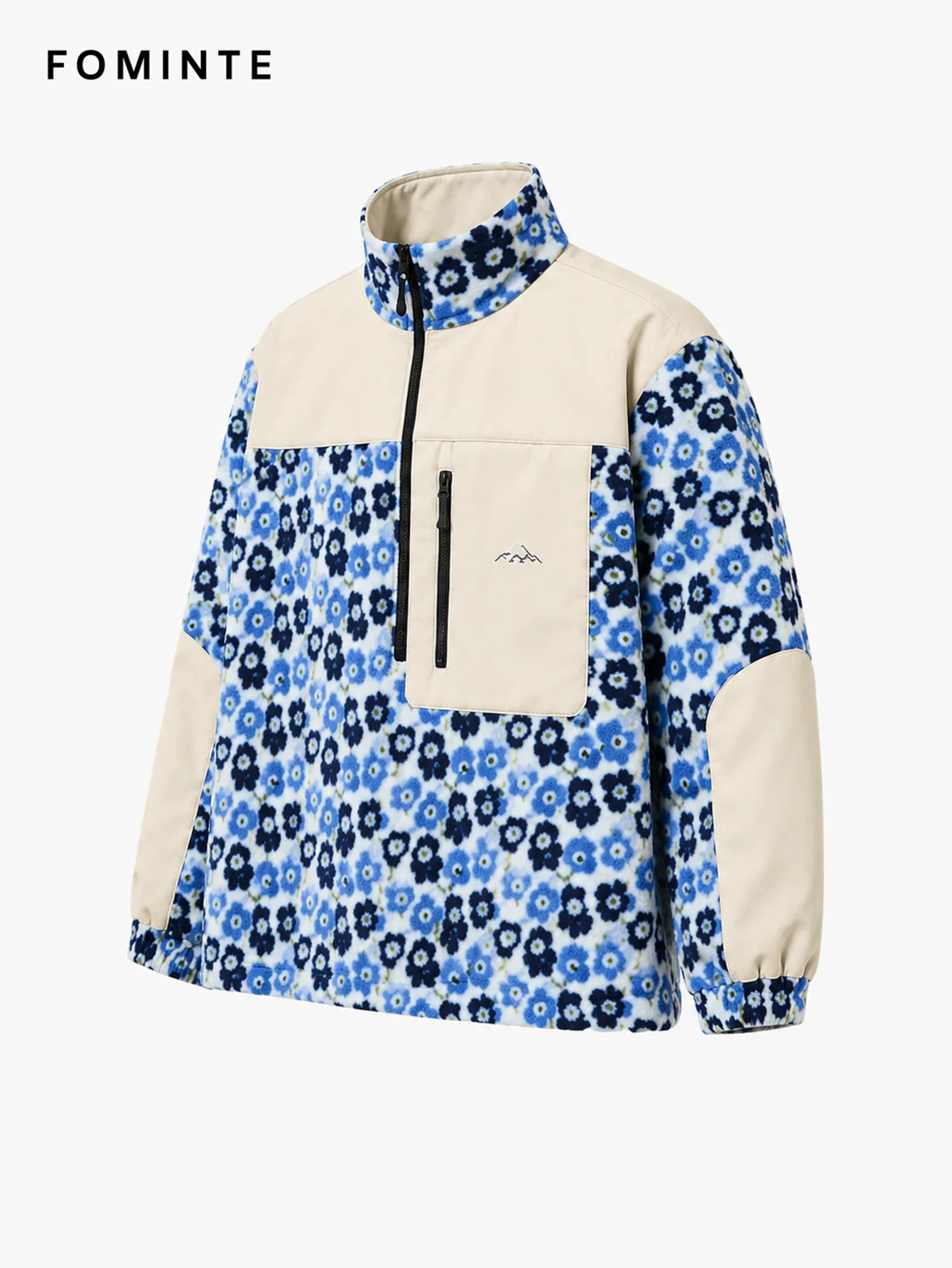 Fleece Outdoor Spliced Stand Collar Pullover - All-Over Print Wholesale Custom Sportswear - FM0801000412-6