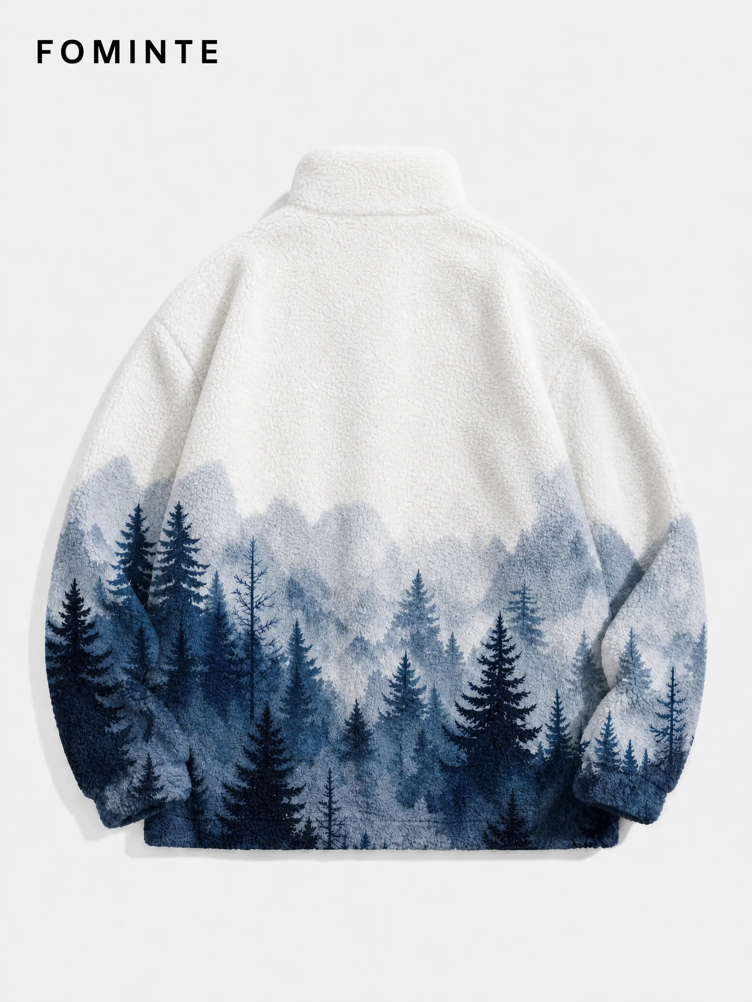 Blue Mountain Landscape Full-Zip Fleece Jacket