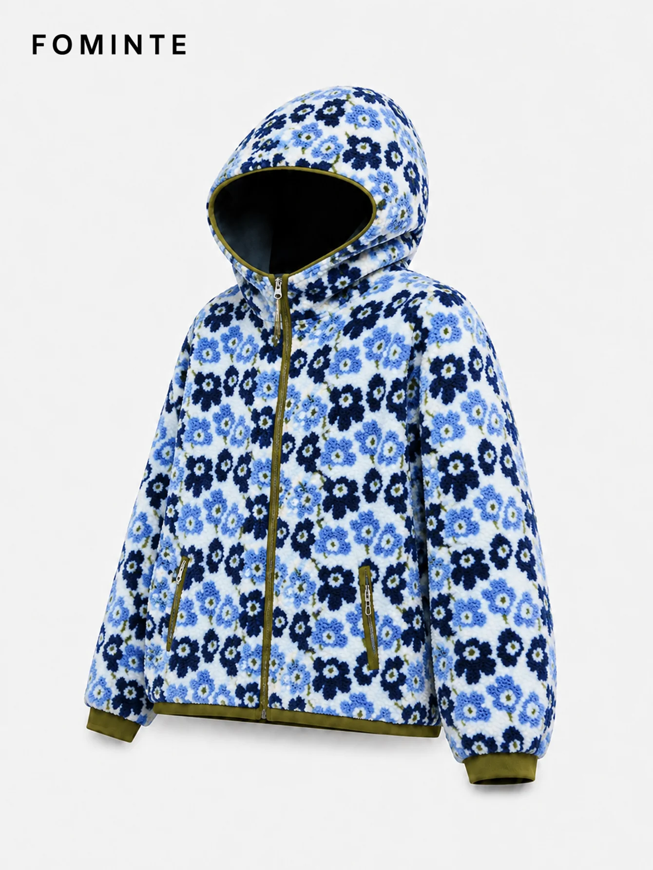 Fleece Hooded Jacket - All-Over Print Wholesale Custom Sportswear - FM0801000412-1