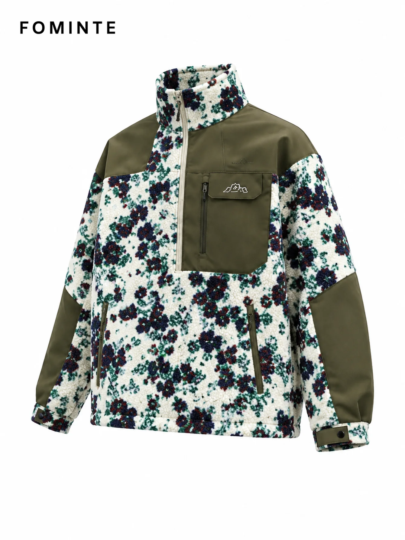 Fleece Outdoor Spliced Stand Collar Pullover - All-Over Print Wholesale Custom Sportswear - FM0801000413-6