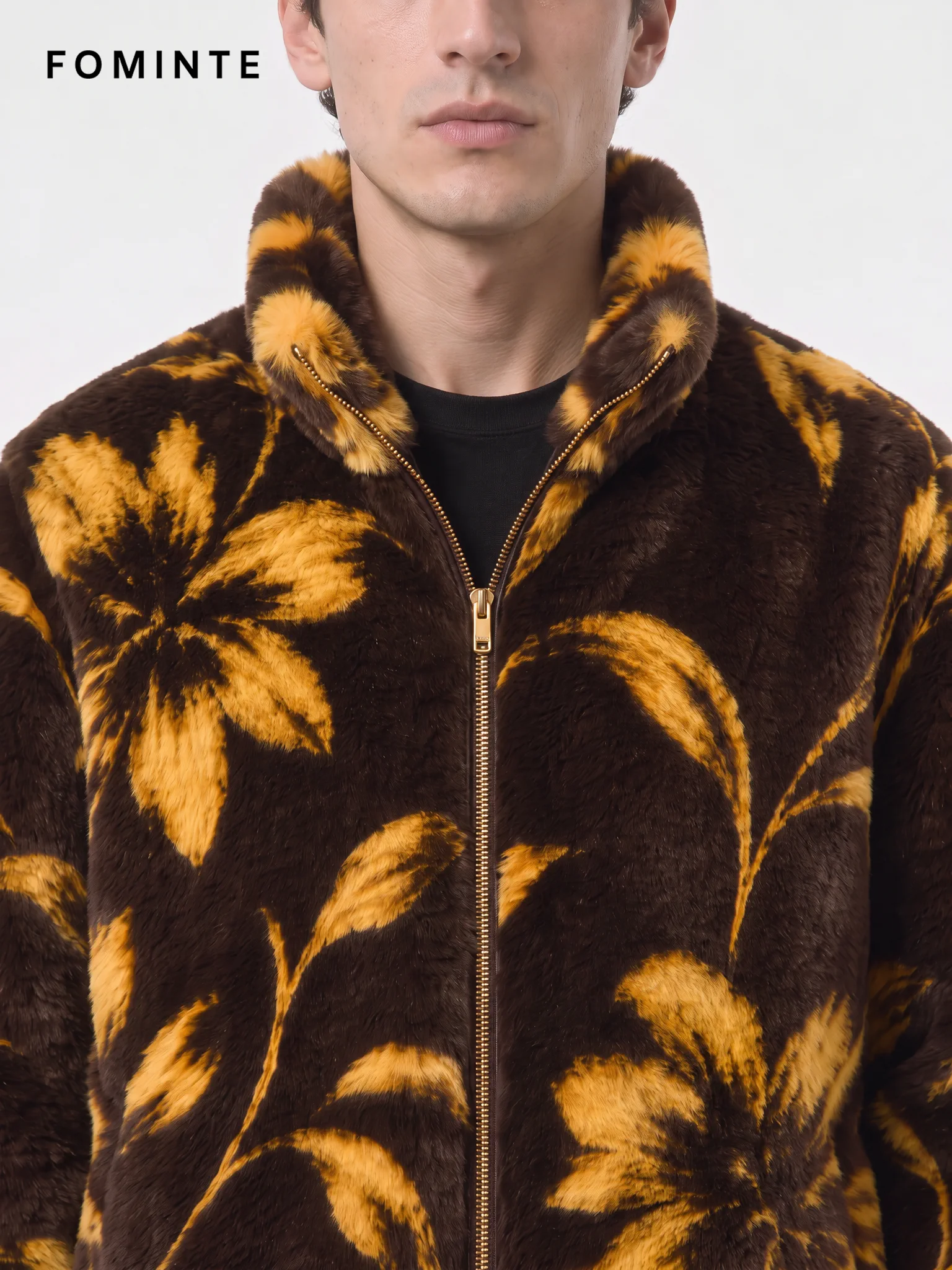 Aurora Borealis Abstract Watercolor Luxury Faux Fur Jacket