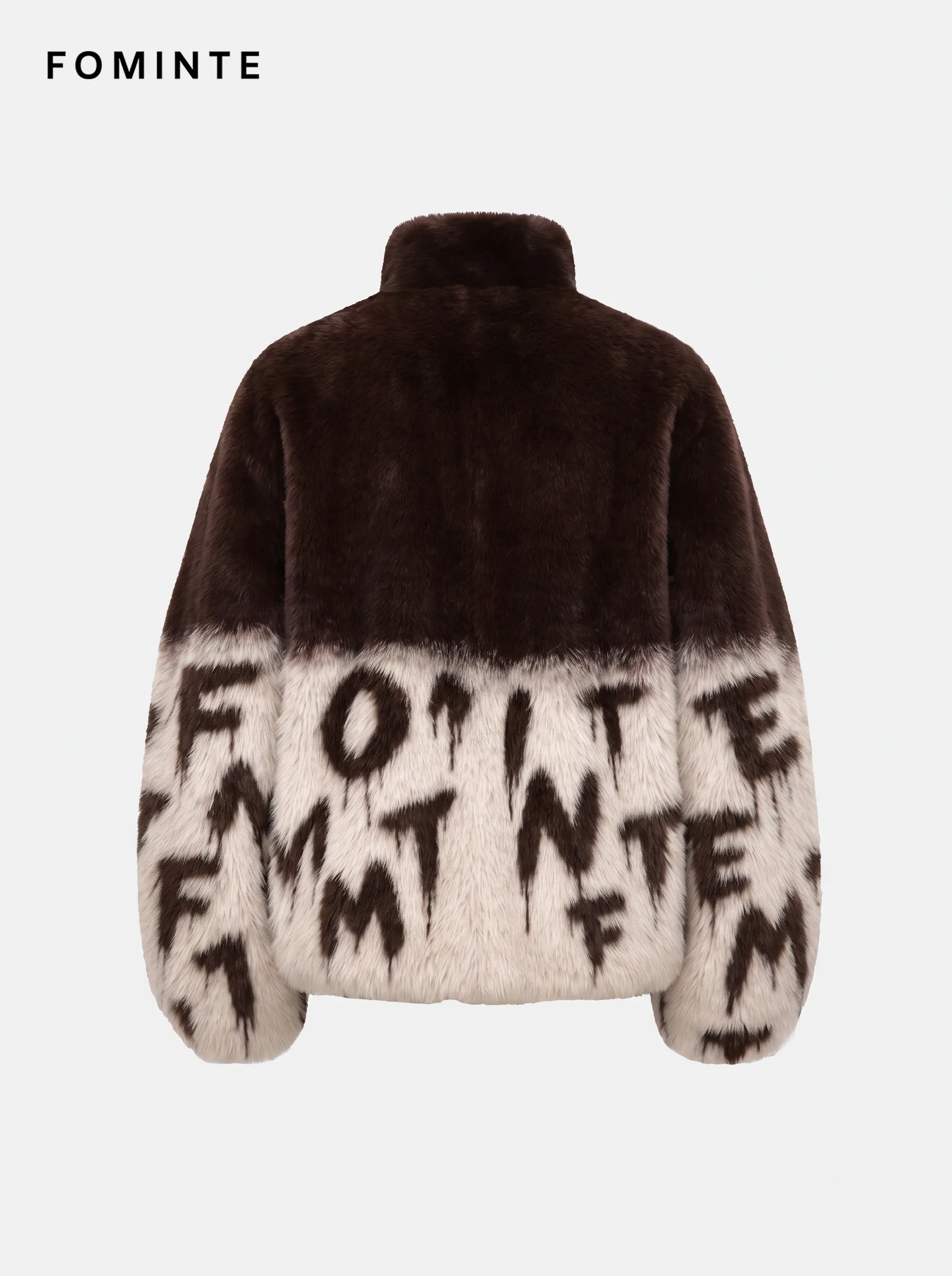 Caramel Mocha Linear Striped Luxury Faux Fur Jacket