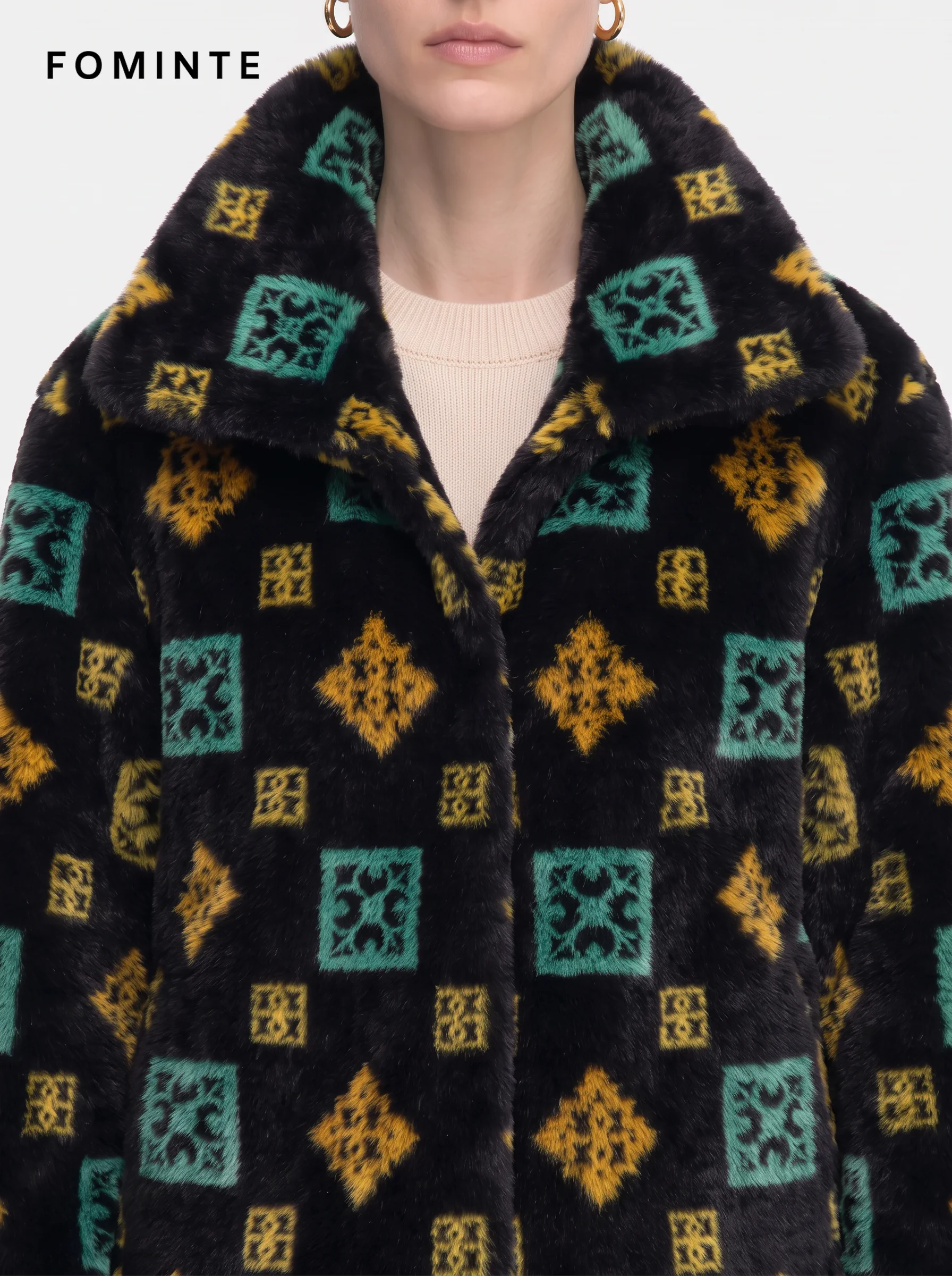Classic Golden Tawny Leopard Print Luxury Faux Fur Coat