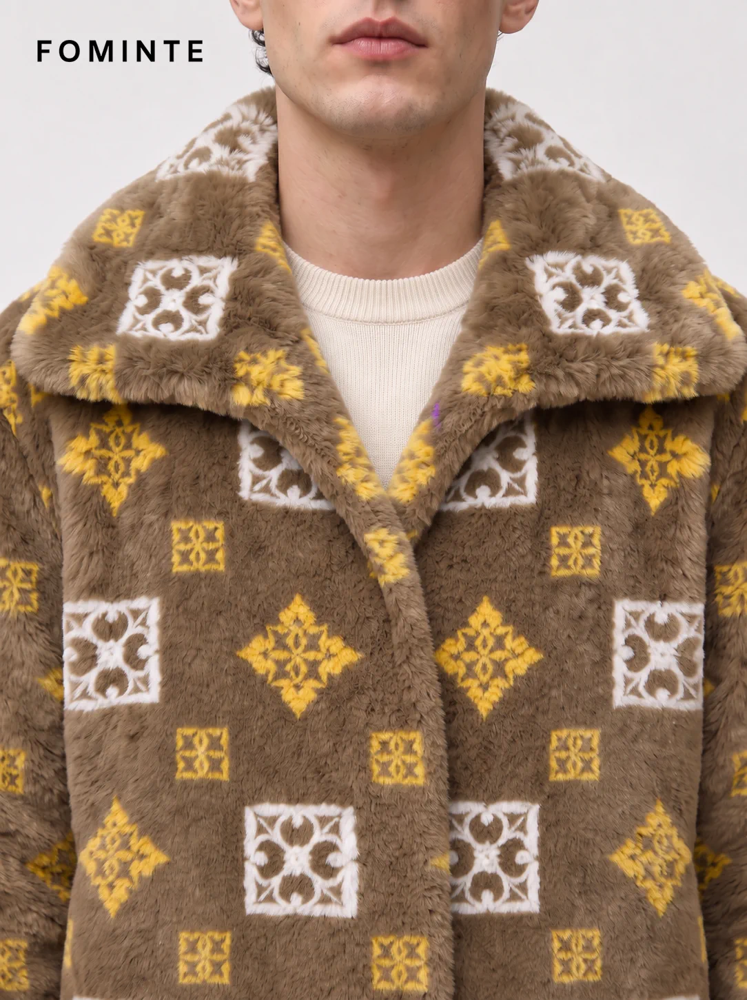 Honey Amber Cheetah Rosette Luxury Faux Fur Coat