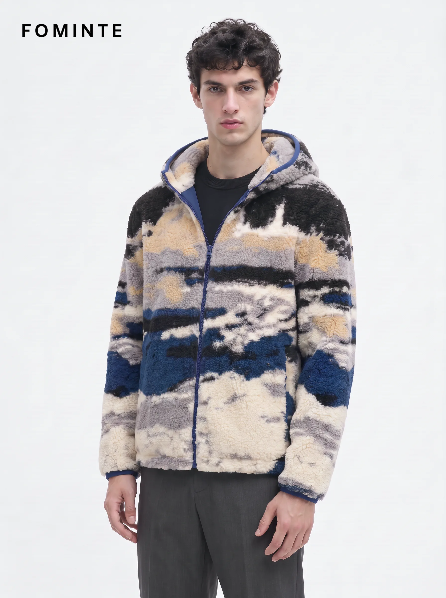 Men's Urban Utility Charcoal and Forest Green Fleece Jacket