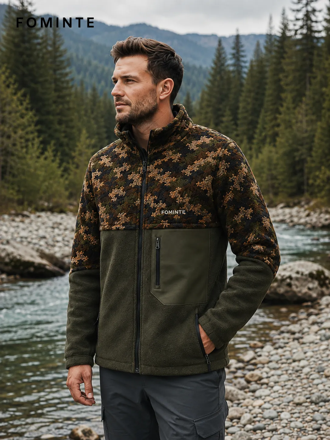 Camo Yoke Full-Zip Fleece Jacket FM0801000422