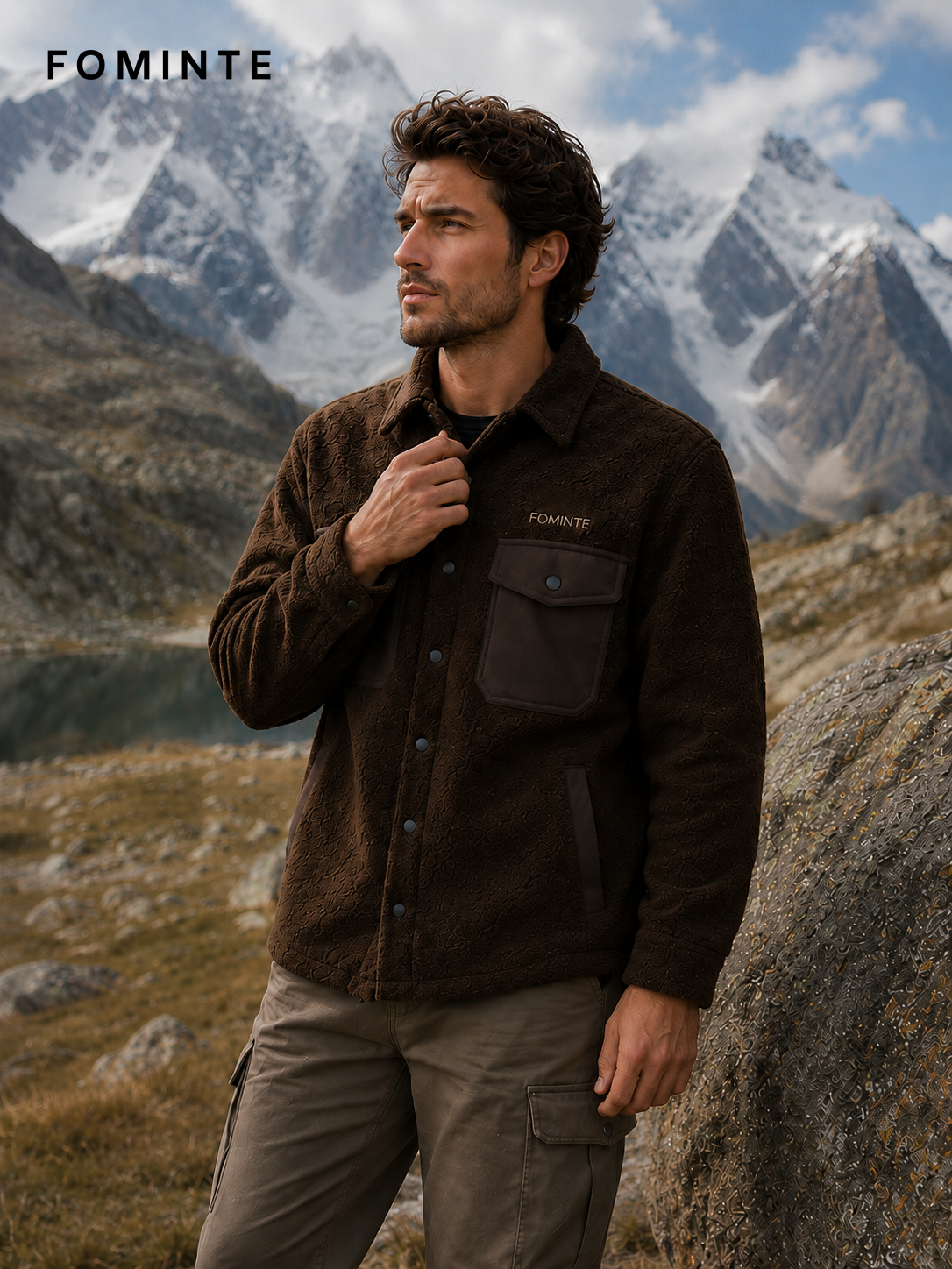 Dark Coffee Fleece Jacket for Outdoor Apparel Collections