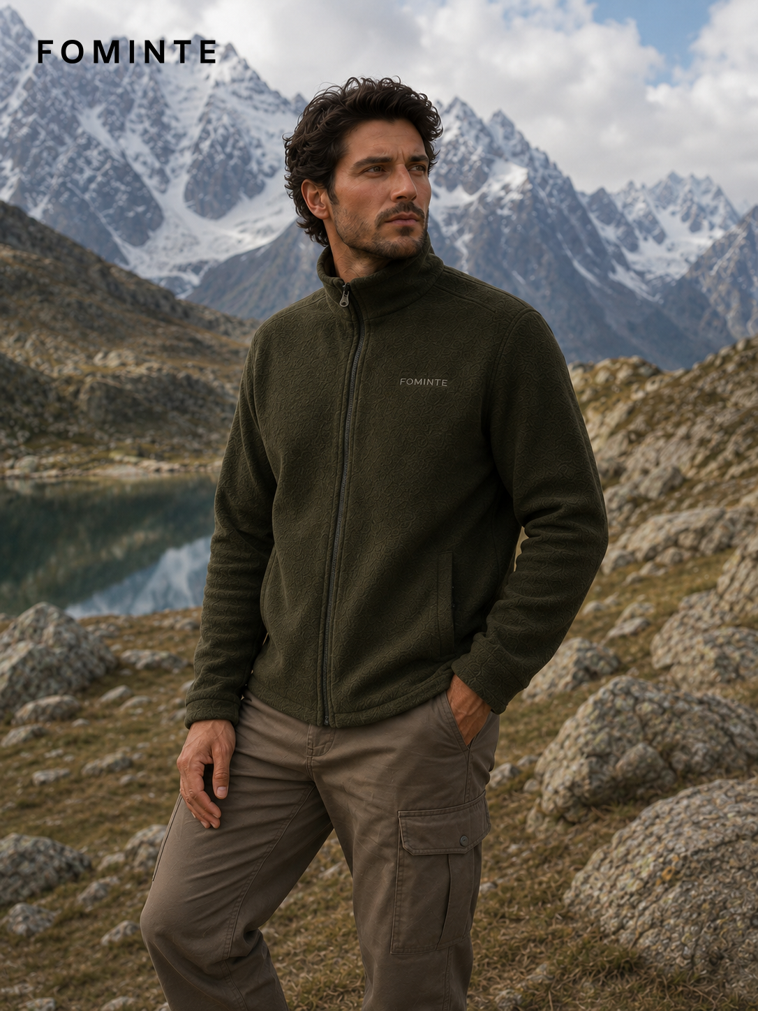Dark Olive Fleece Jacket for Outdoor Apparel Collections