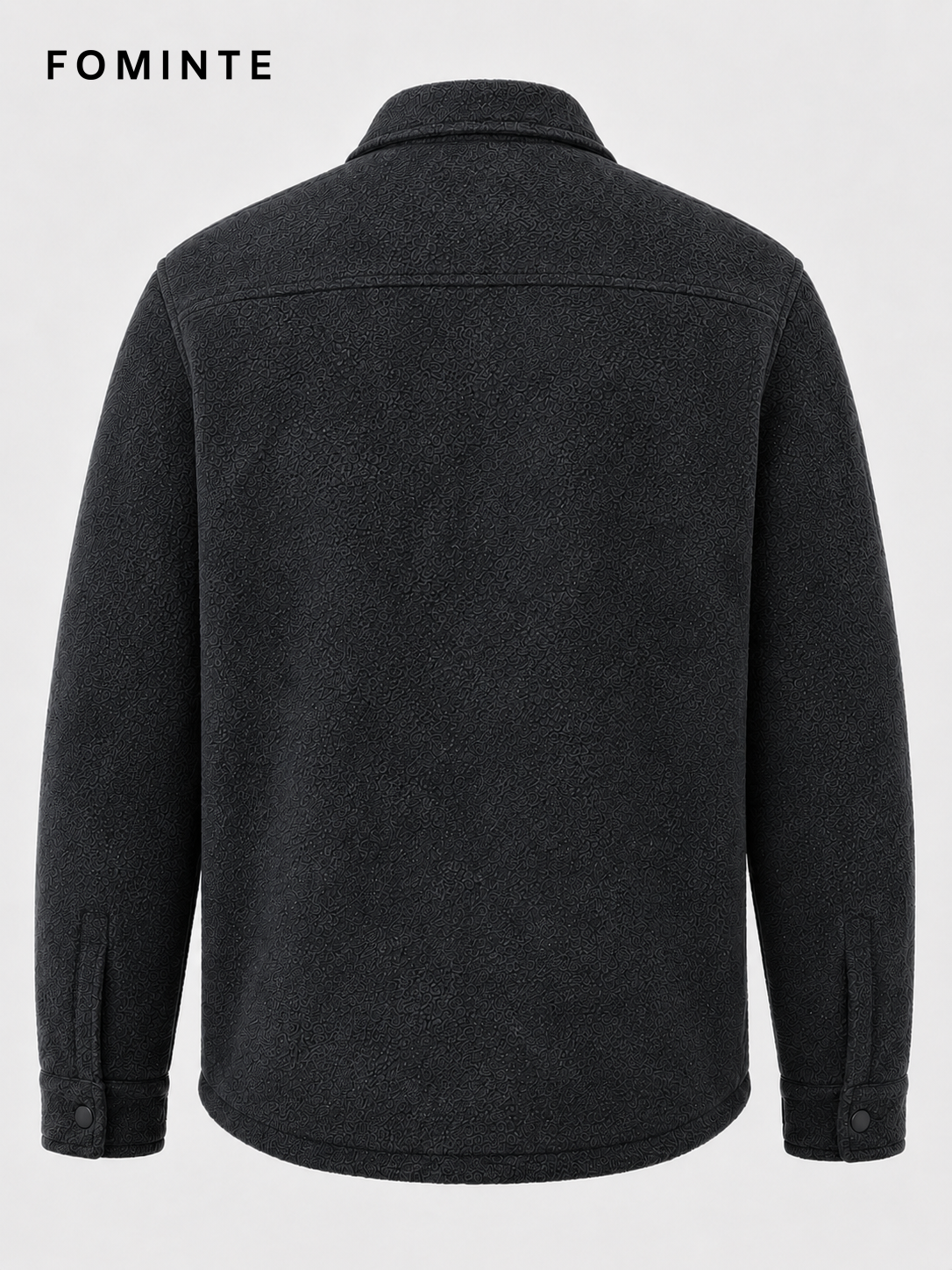 Charcoal Men's Fleece Overshirt Jacket Wholesale Custom Outerwear - FM0801000438-2