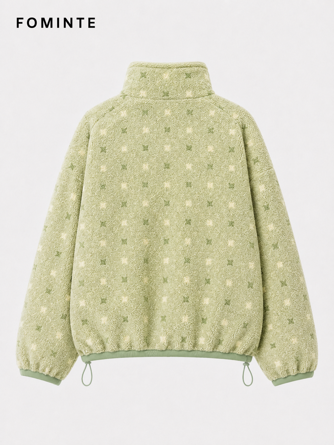 Mint Green Women's Printed Full-Zip Fleece Jacket Wholesale Custom Outerwear - FM0802000440-1