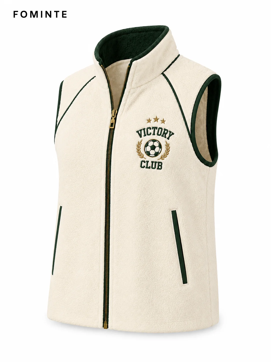 Fleece Stand Collar Vest - Solid Color Wholesale Custom Sportswear - FM0802000404-2