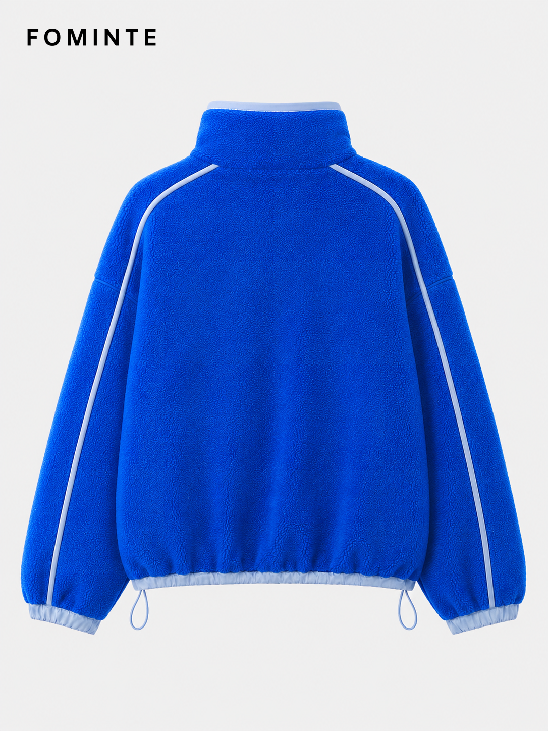 Royal Blue and Ice Grey Blue Women's Colorblock Quarter-Zip Fleece Pullover Wholesale Custom Outerwear - FM0802000444-1