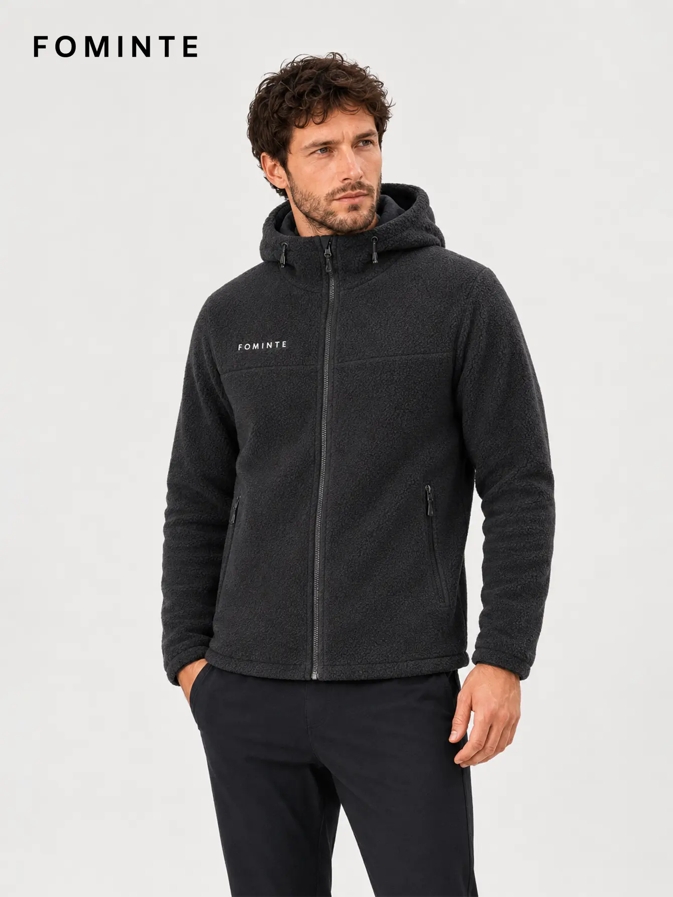 Men's Yukon Yellow Hooded Full-Zip Fleece Jacket