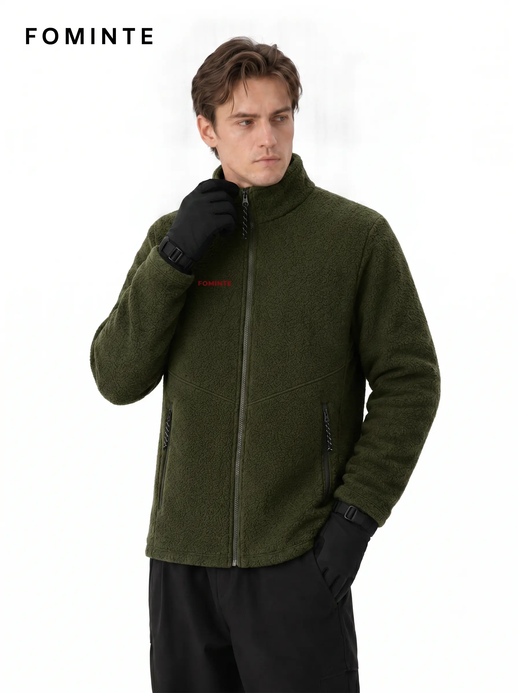 Men's Army Green Technical fleece Hiking Jacket