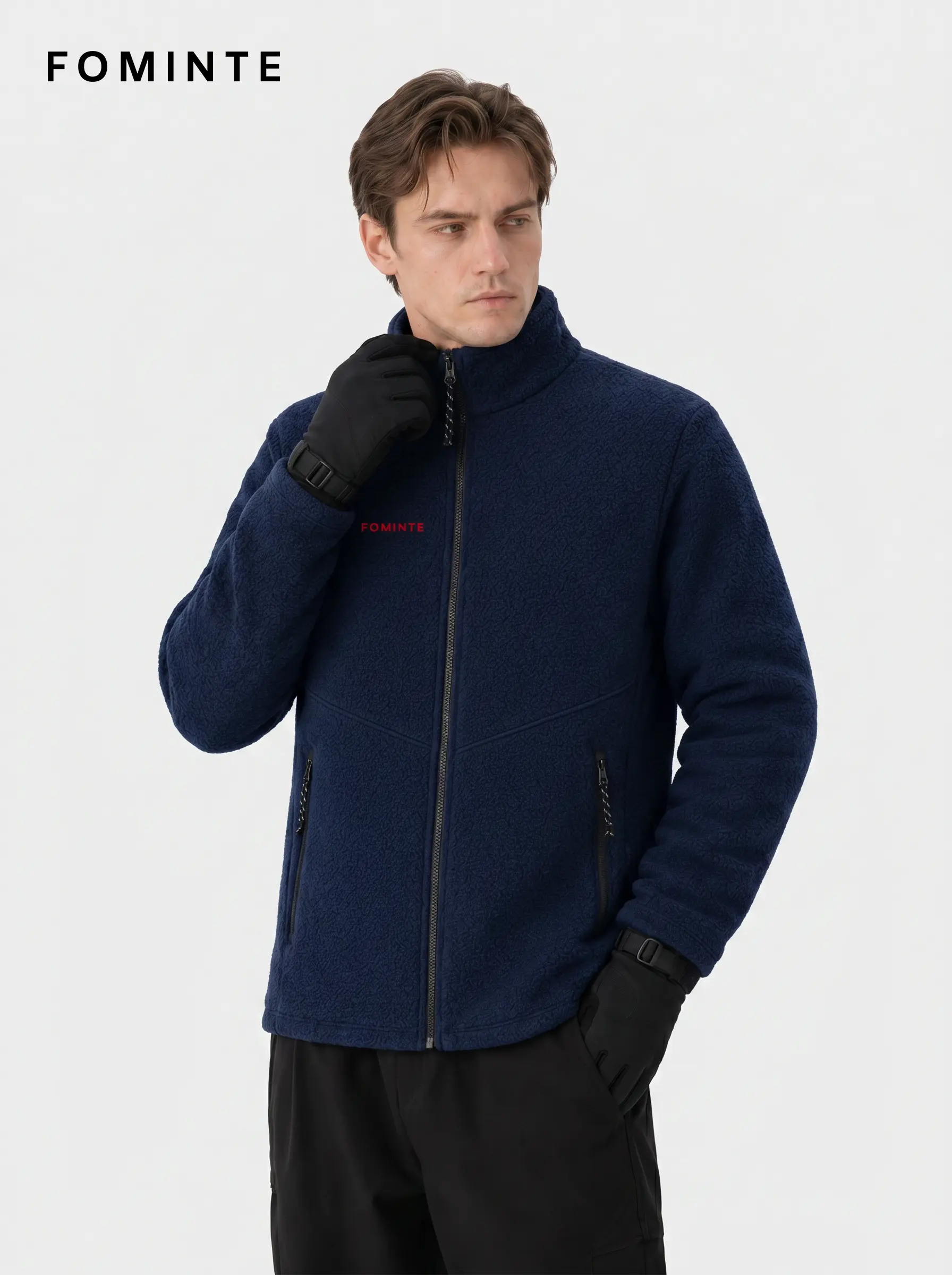 Men's Navy Blue Technical fleece Hiking Jacket