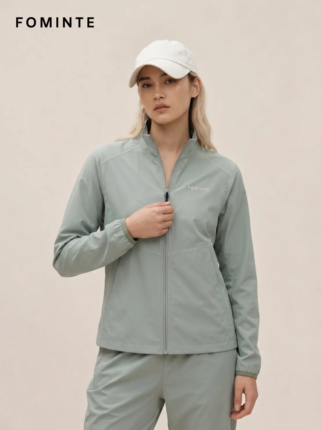 Women's Pasture Green Stand Collar Softshell Jacket