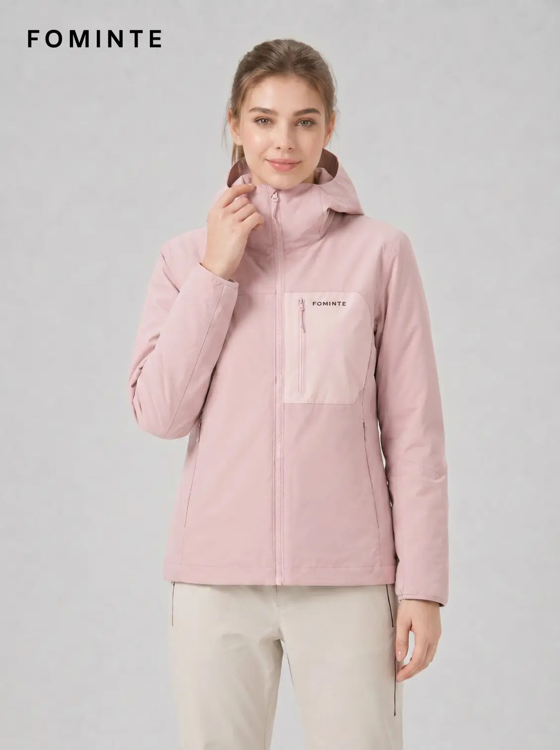 Unisex Pink Hooded Cycling Softshell Jacket