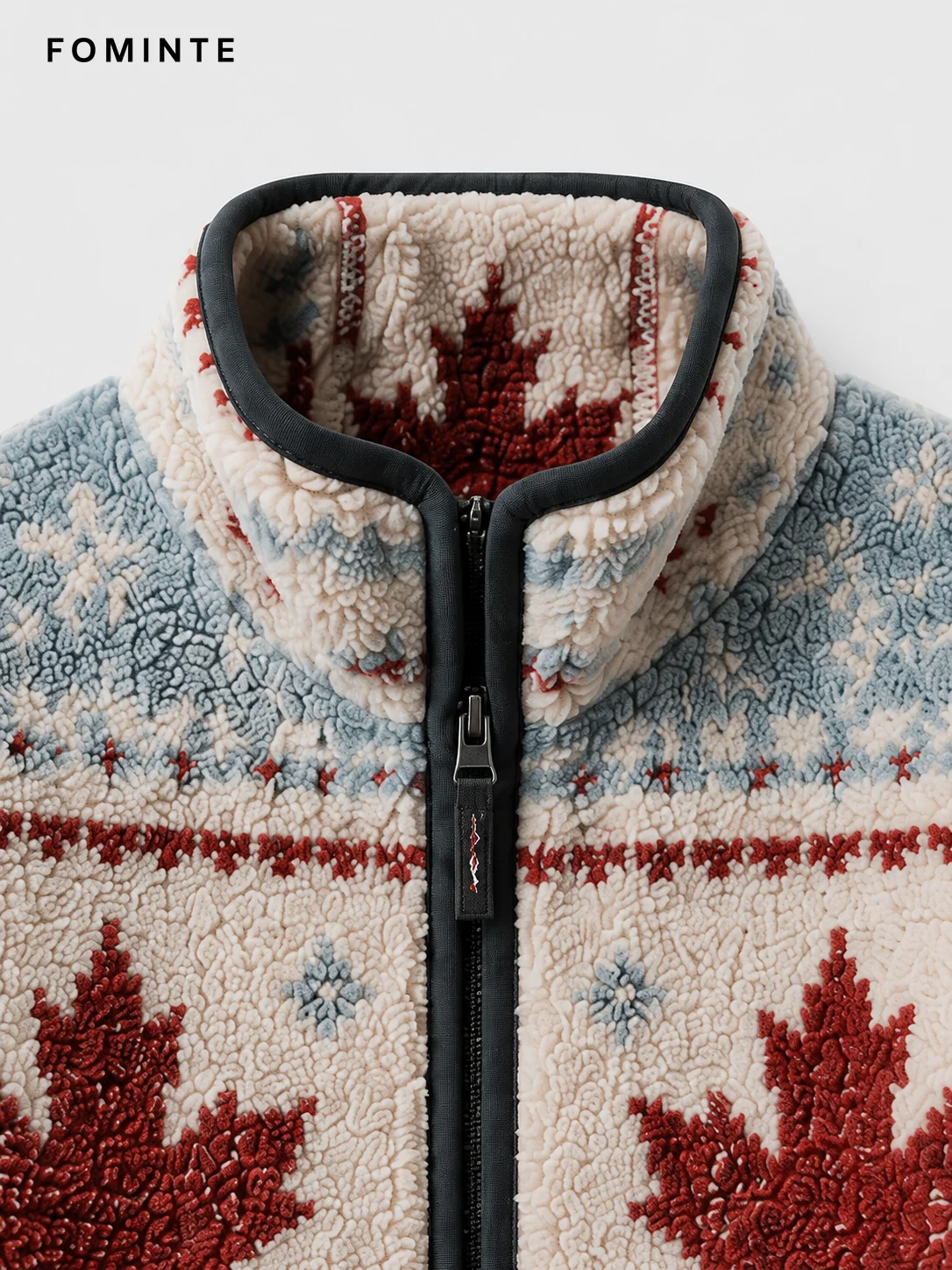 Fleece Stand Collar Cardigan - All-Over Print Wholesale Custom Sportswear - FM0802000399-4