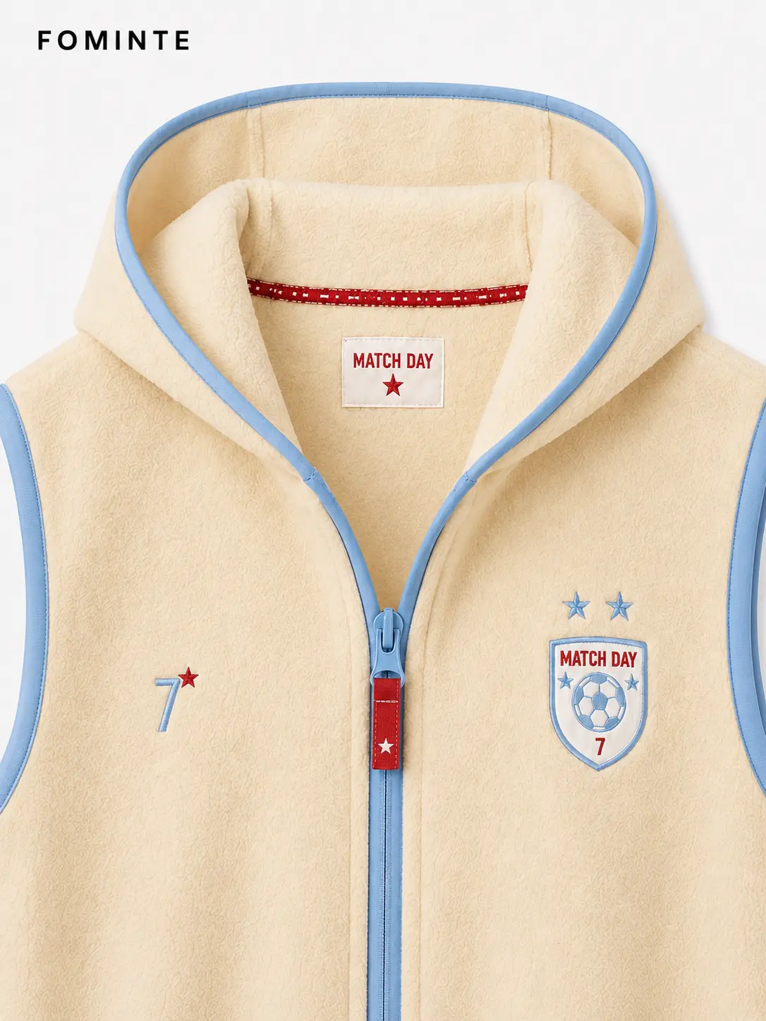 Solid‑Color Fleece Hooded Vest, Soccer No.7 Jersey Design Custom Sportswear‑FM0802000401‑2