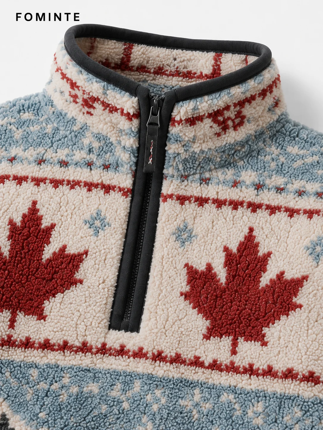 Fleece Half-Zip Pullover - All-Over Print Wholesale Custom Sportswear - FM0802000399-5