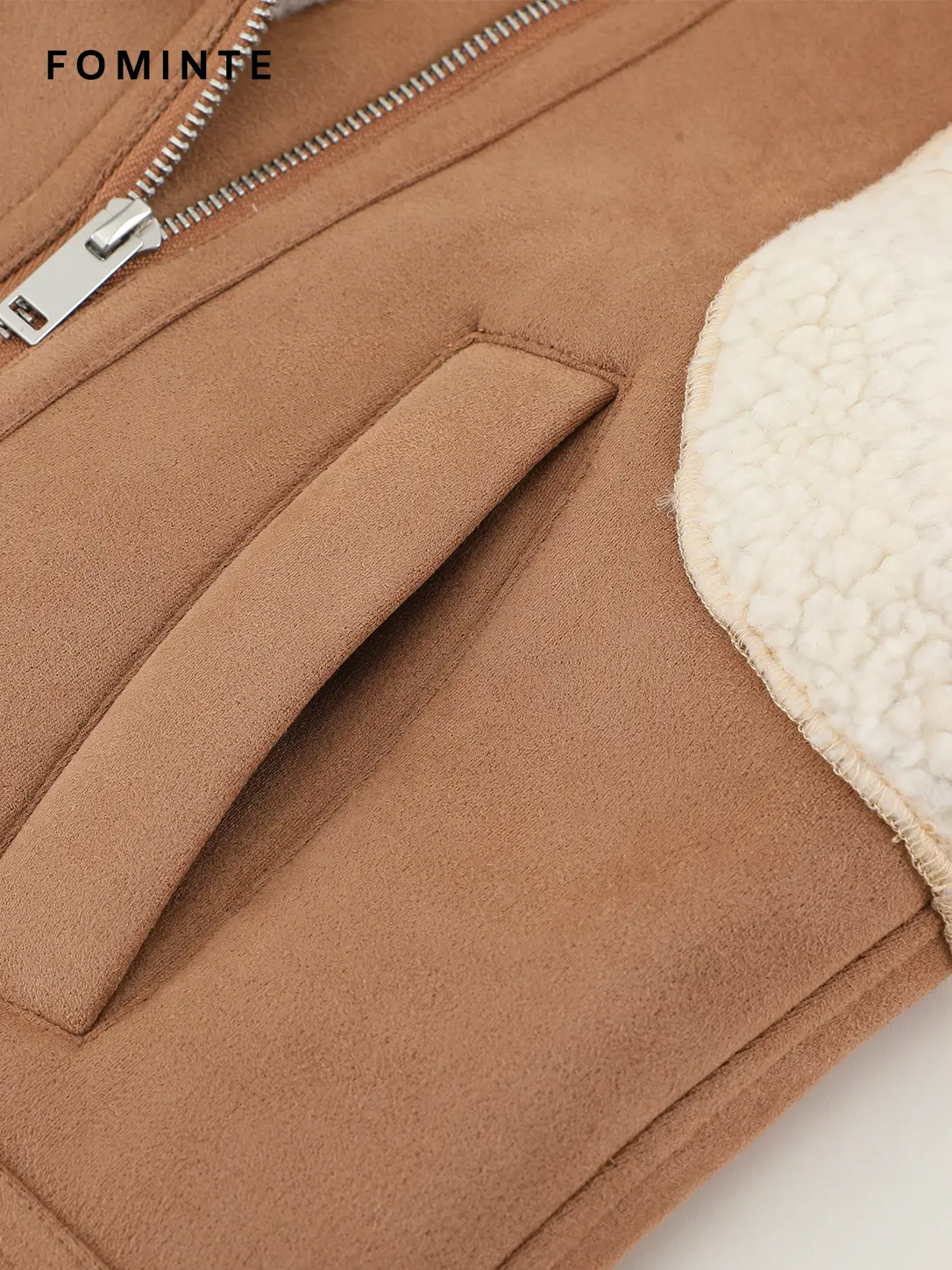 Wholesale Faux Shearling Biker Vest - FM0302000072