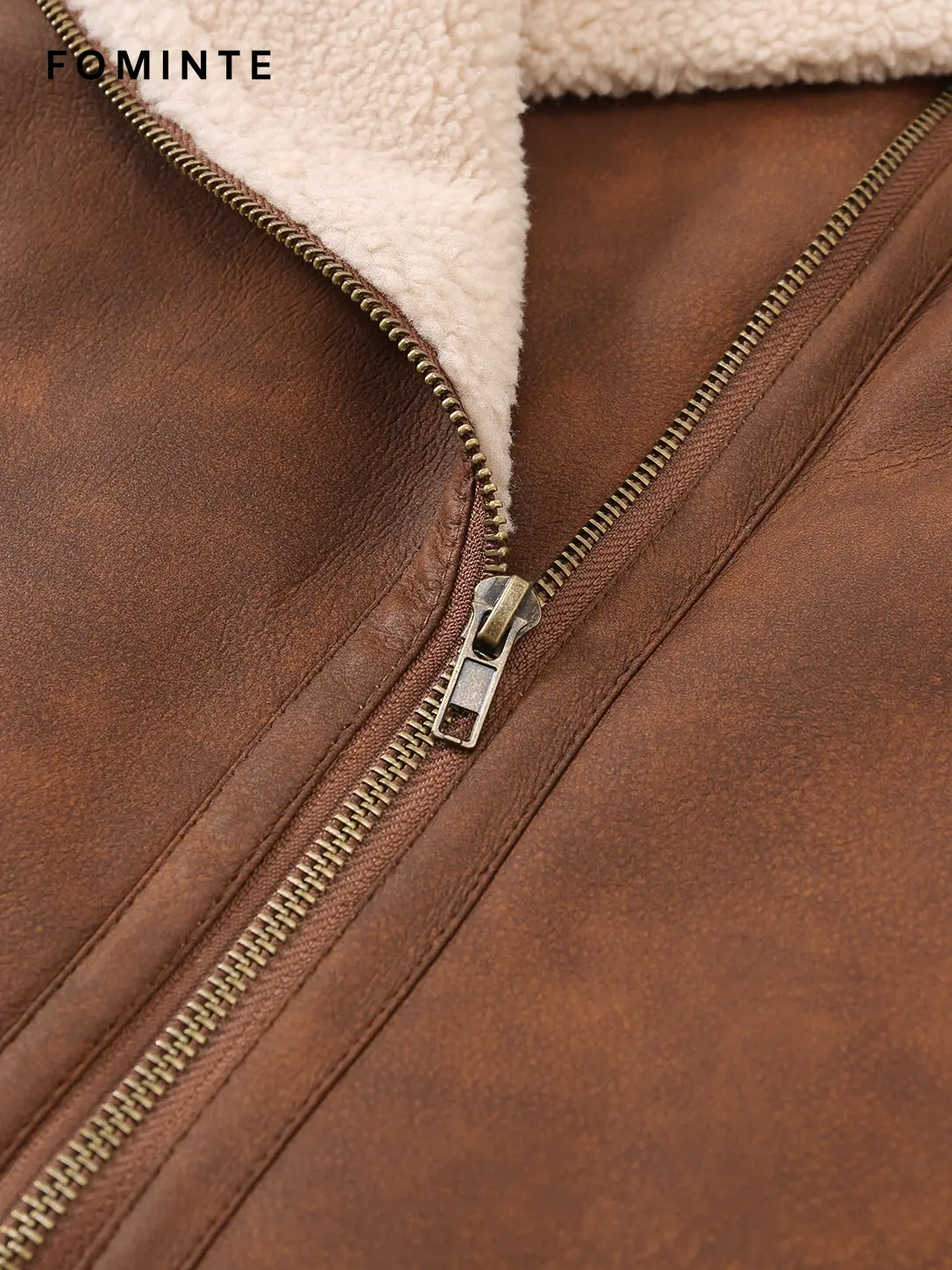 Wholesale Faux Shearling Moto Jacket - FM0302000073
