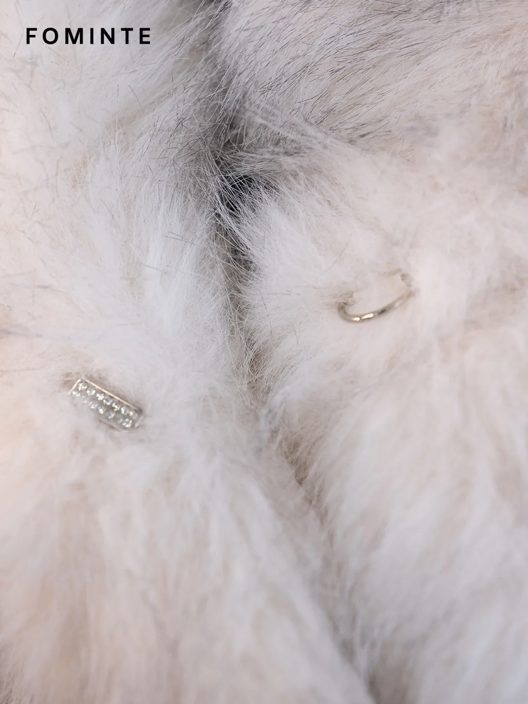 Light Grey Notched Faux Fur Coat Wholesale