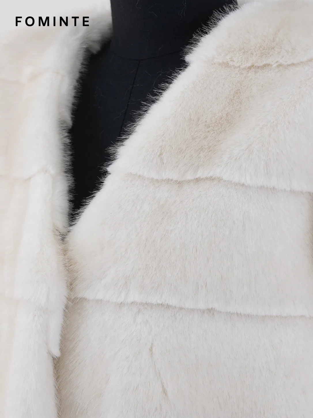 Ivory Paneled Faux Fur Jacket Wholesale